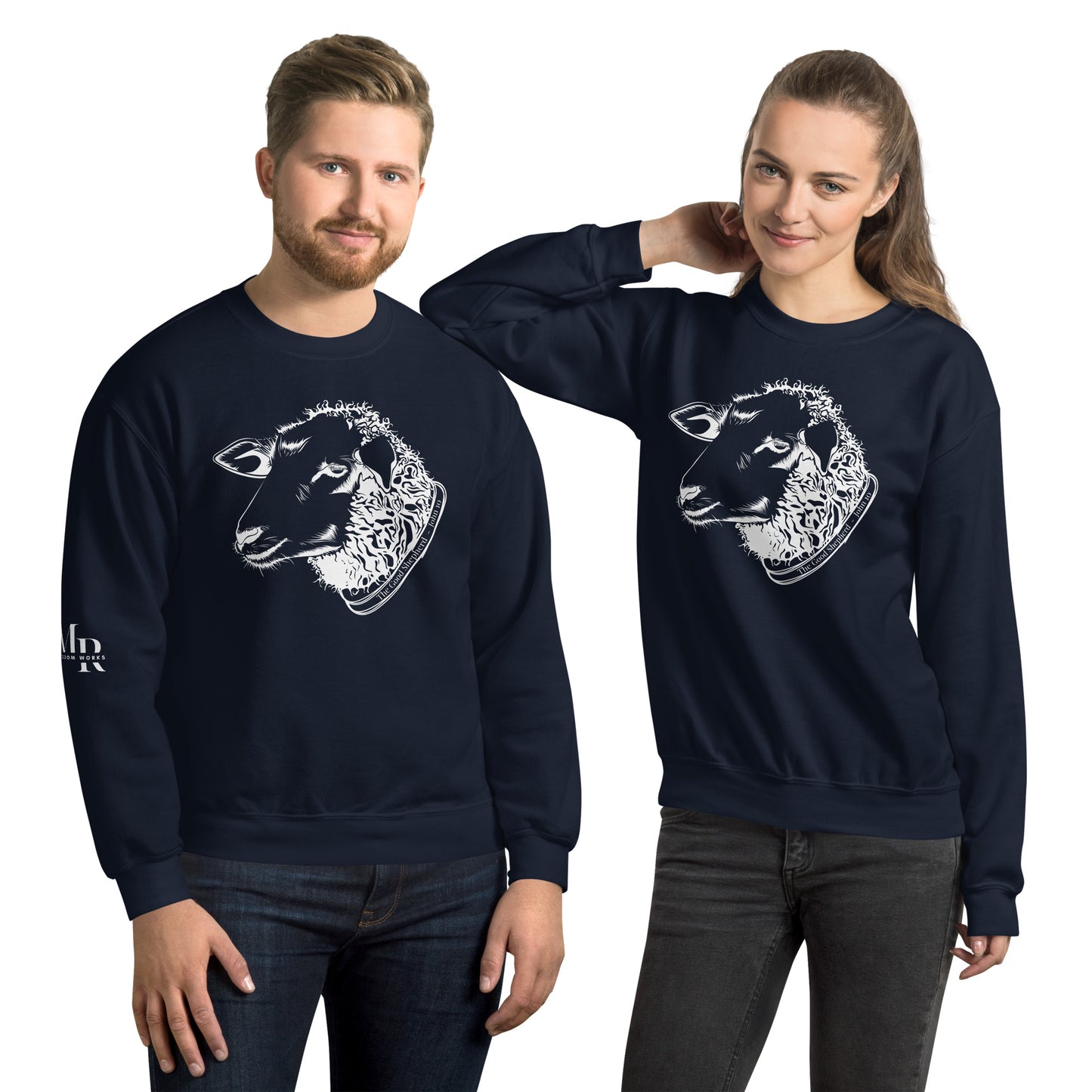 The Good Shepherd Unisex Sweatshirt W/White Print