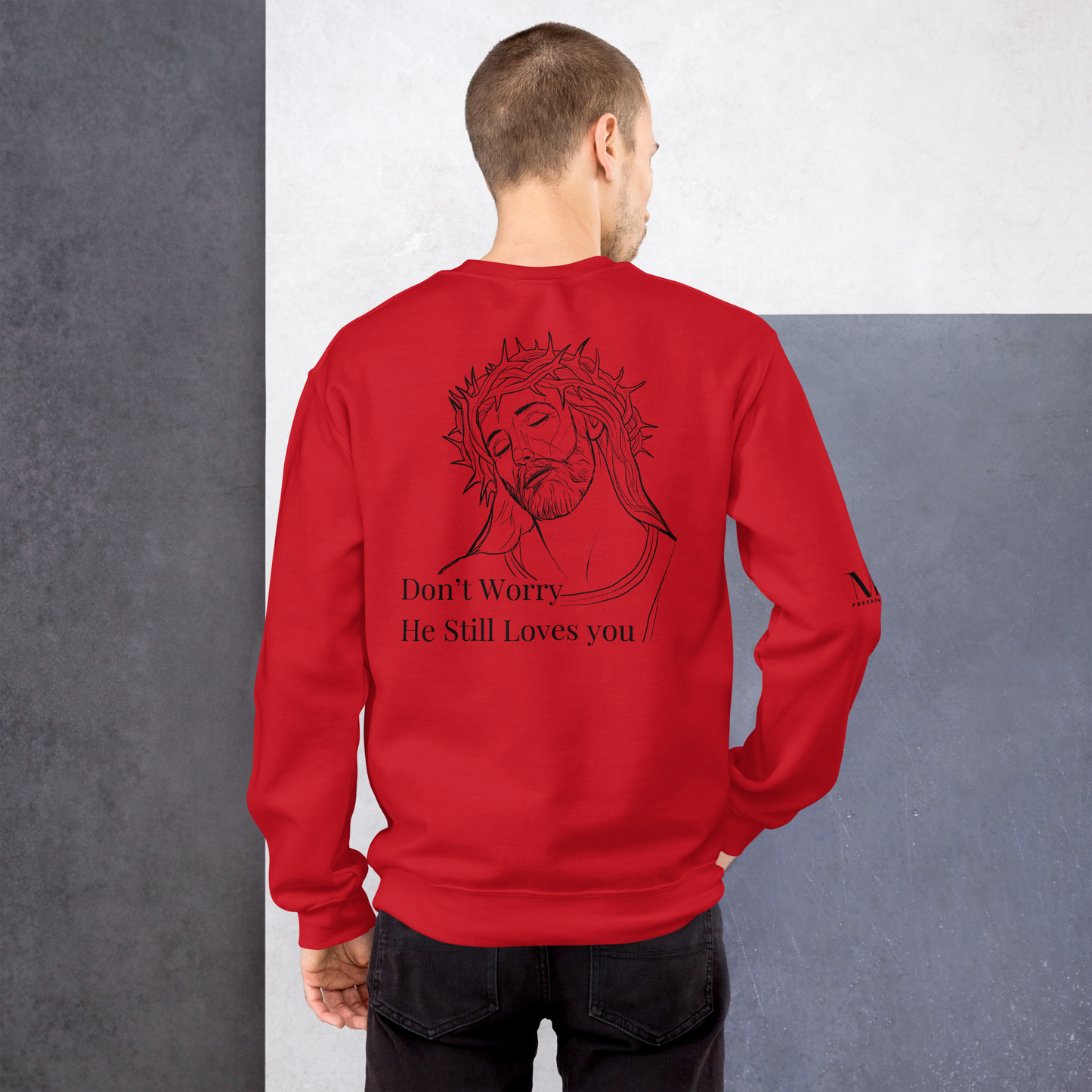 Romans 5:8 Unisex Sweatshirt W/Black Print