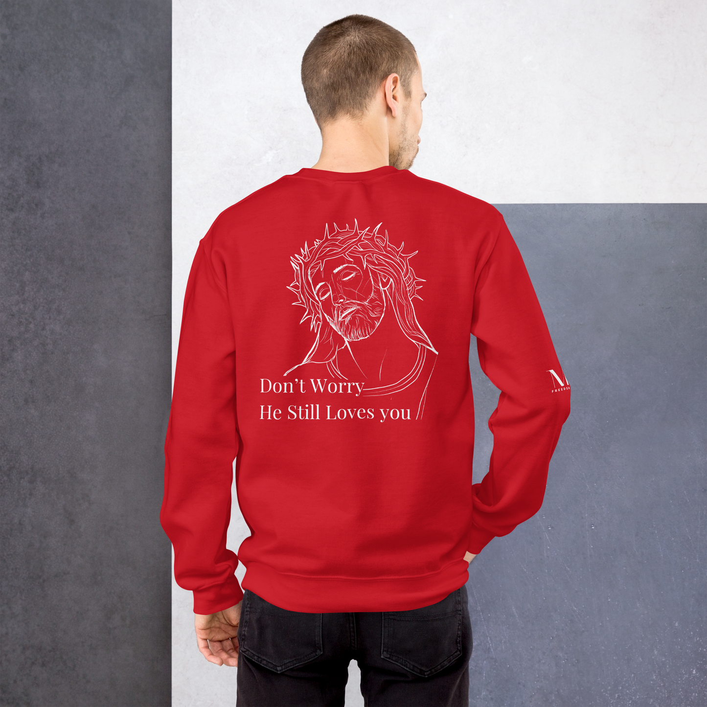 Romans 5:8 Unisex sweatshirt W/White Print