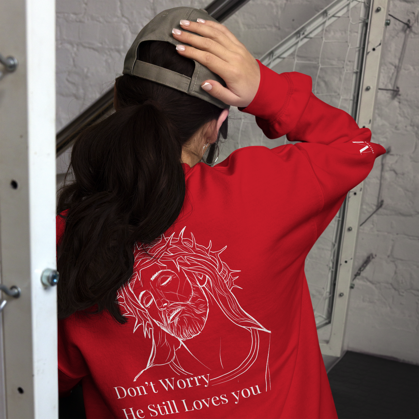 Romans 5:8 Unisex sweatshirt W/White Print