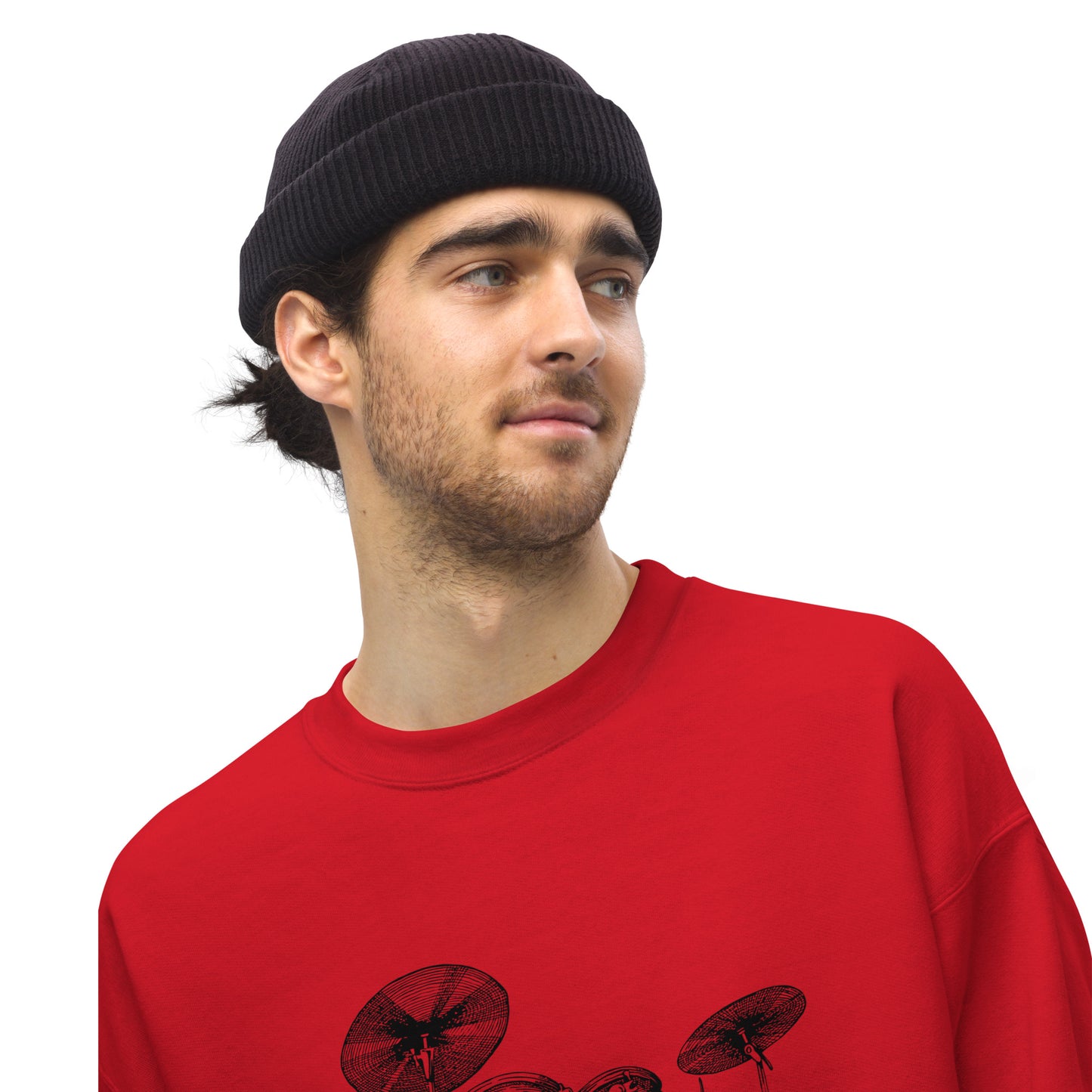 Heart Beats In Time Unisex Sweatshirt W/Black Print