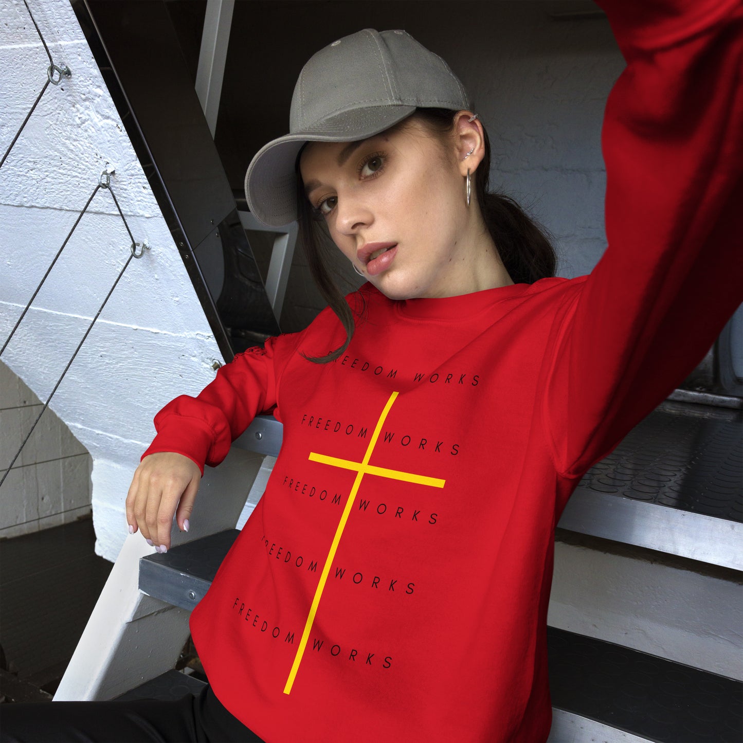 Freedom Works Unisex Sweatshirt W/Black Print