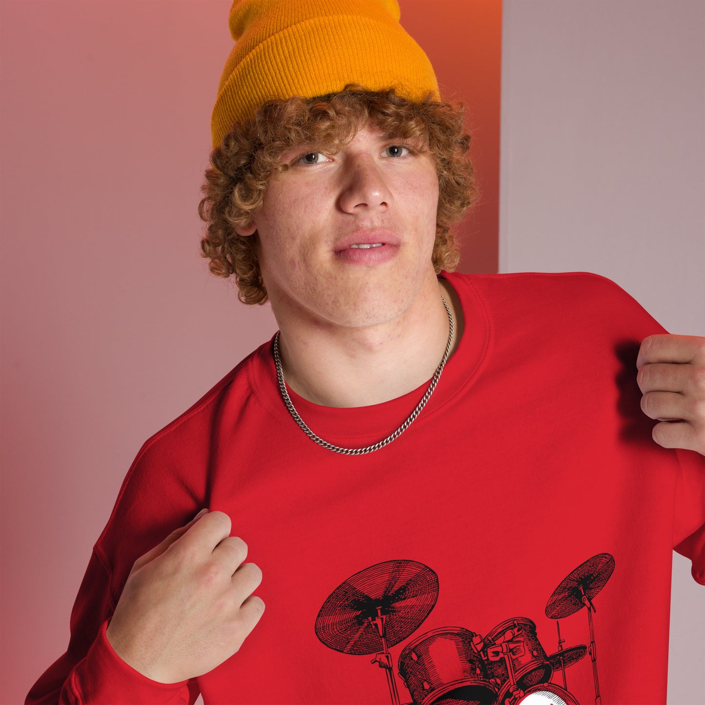 Heart Beats In Time Unisex Sweatshirt W/Black Print