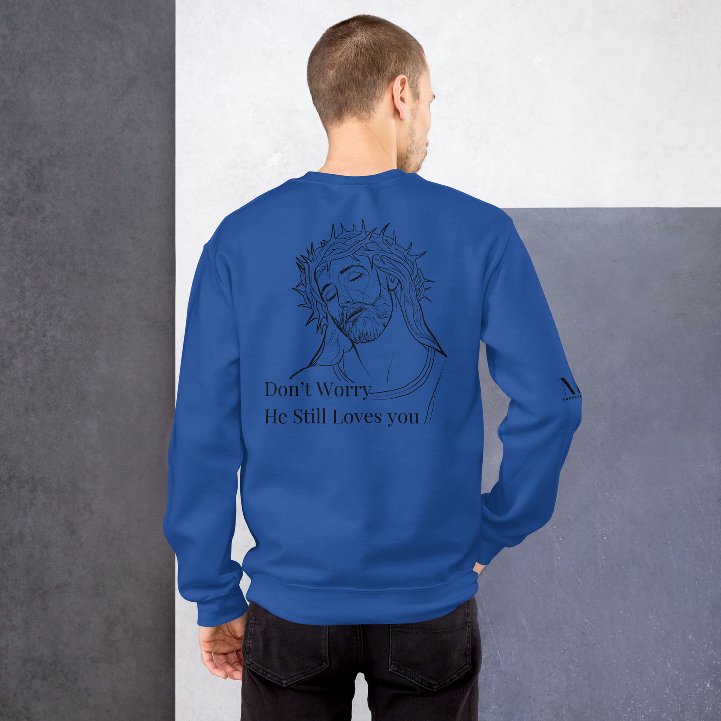 Romans 5:8 Unisex Sweatshirt W/Black Print