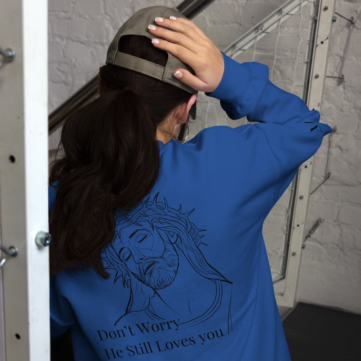 Romans 5:8 Unisex Sweatshirt W/Black Print