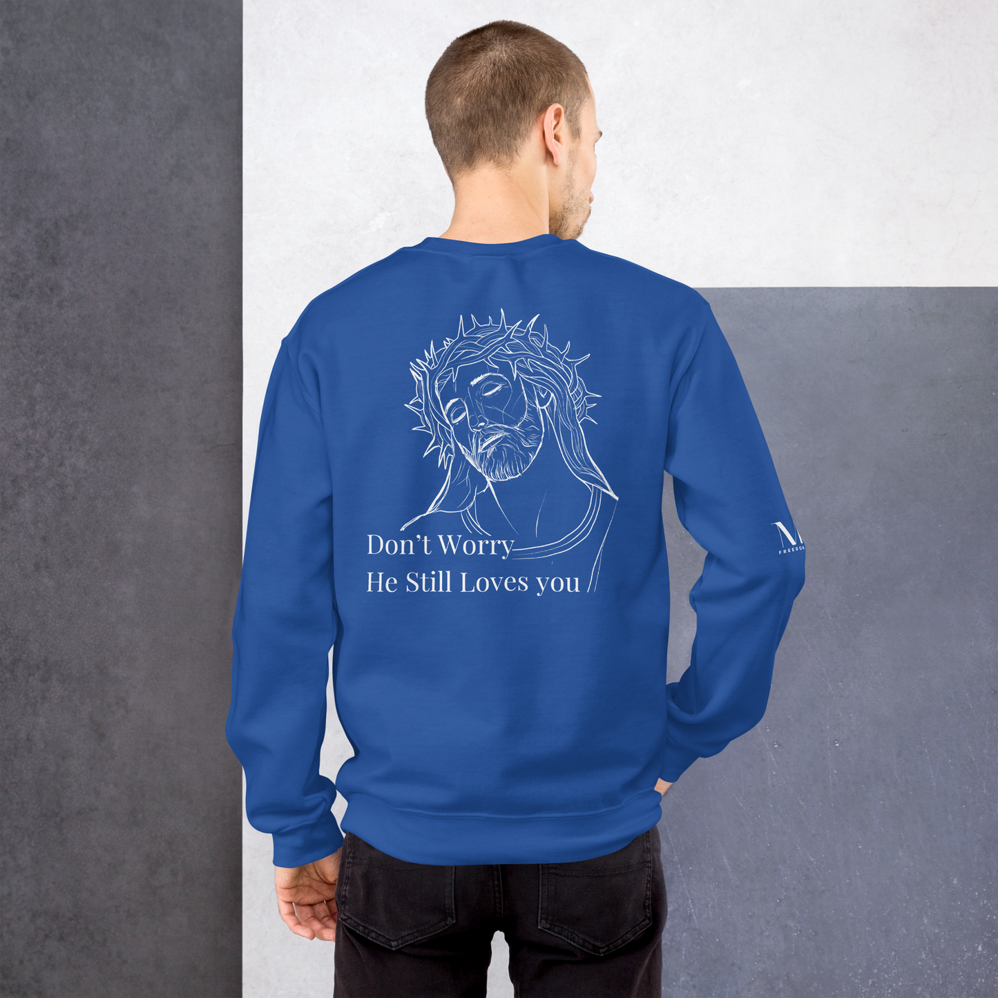 Romans 5:8 Unisex sweatshirt W/White Print