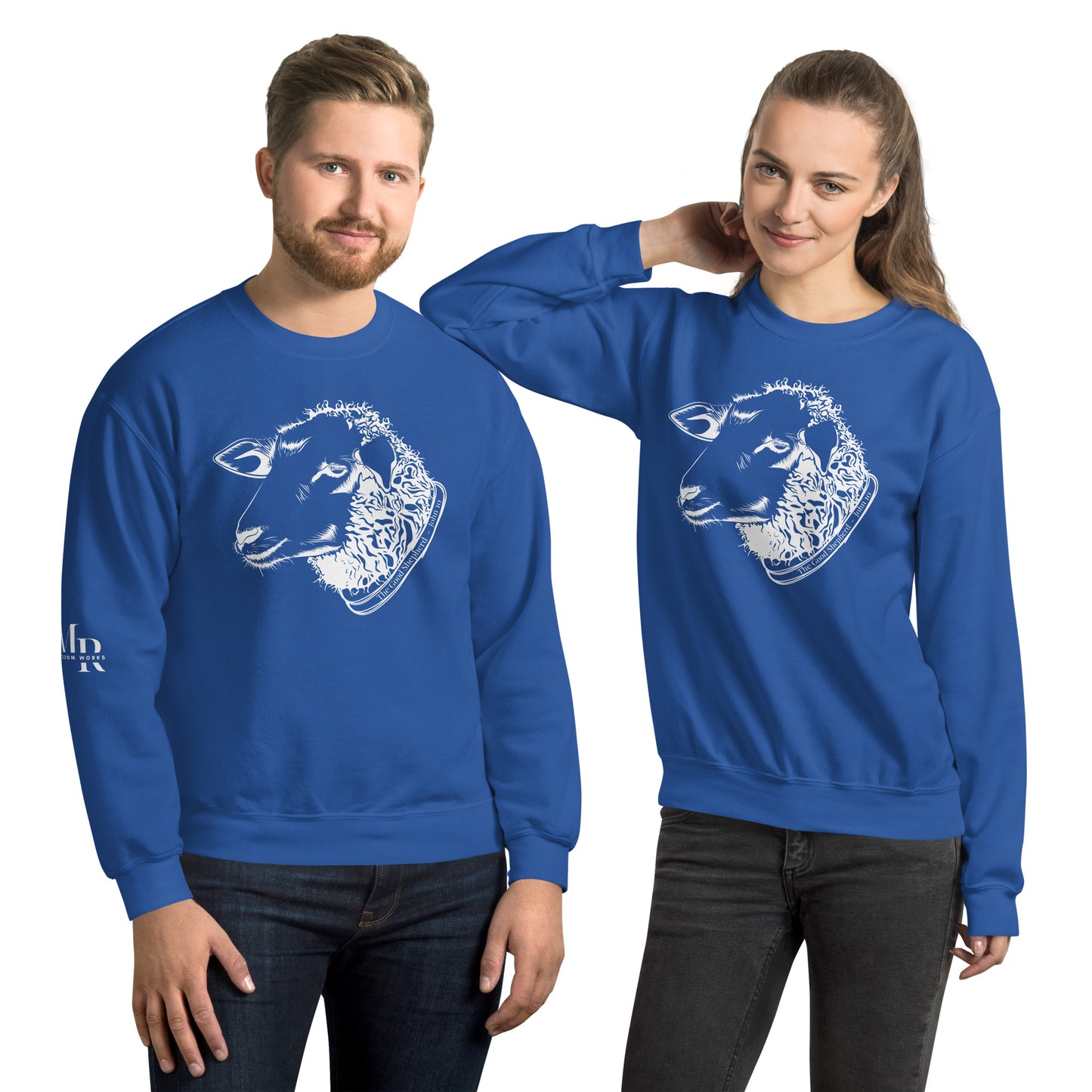 The Good Shepherd Unisex Sweatshirt W/White Print