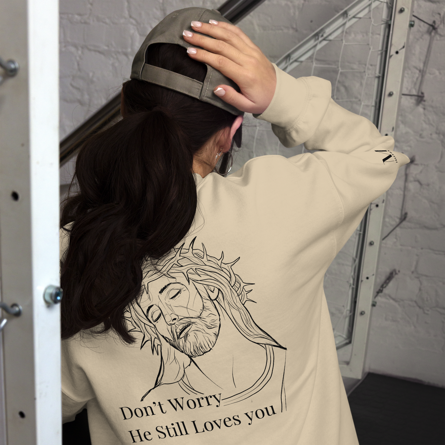 Romans 5:8 Unisex Sweatshirt W/Black Print