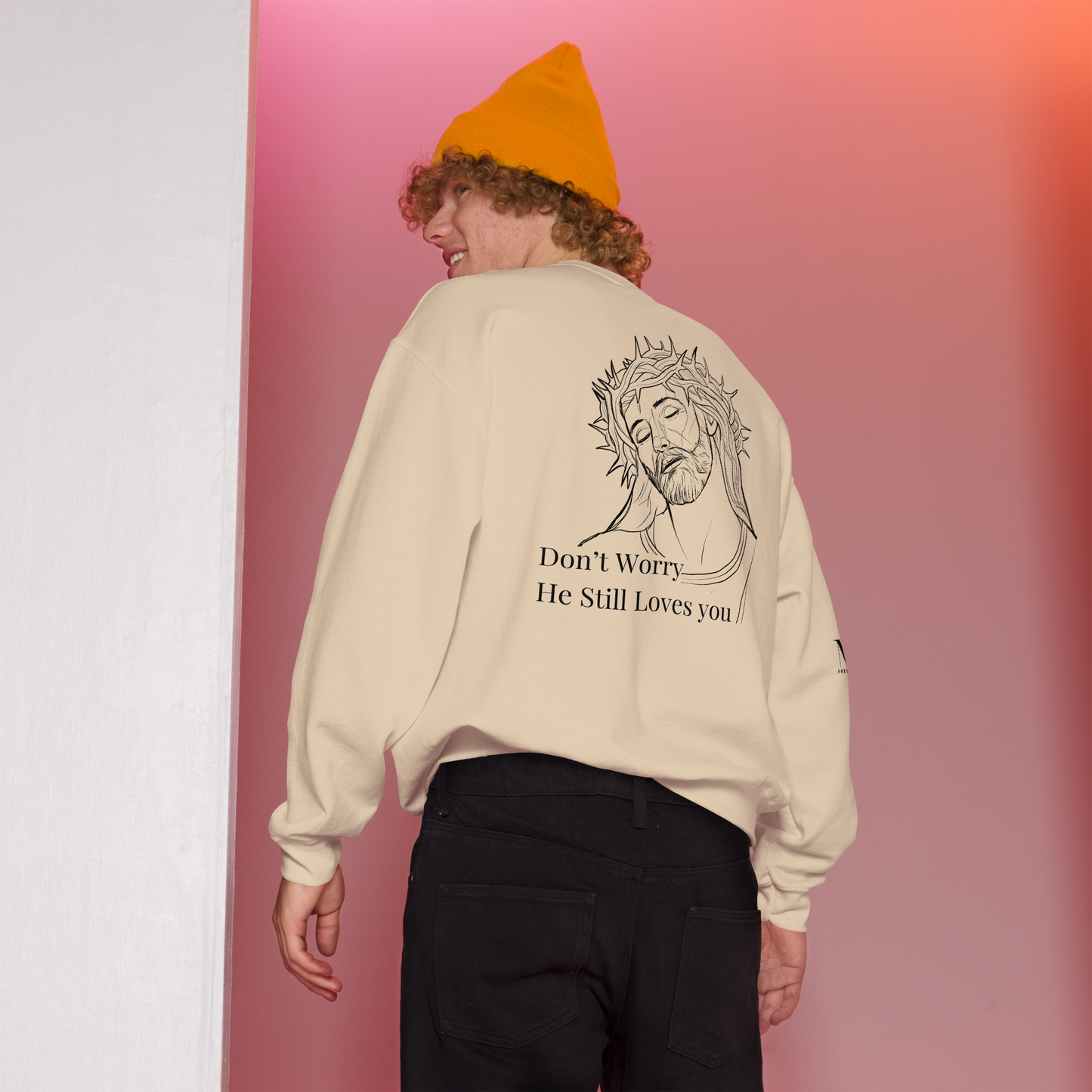 Romans 5:8 Unisex Sweatshirt W/Black Print
