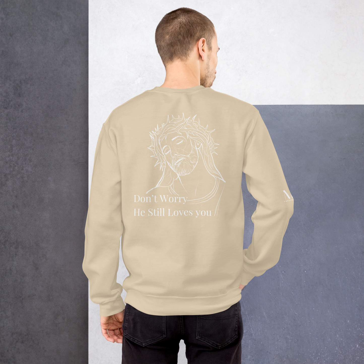 Romans 5:8 Unisex sweatshirt W/White Print