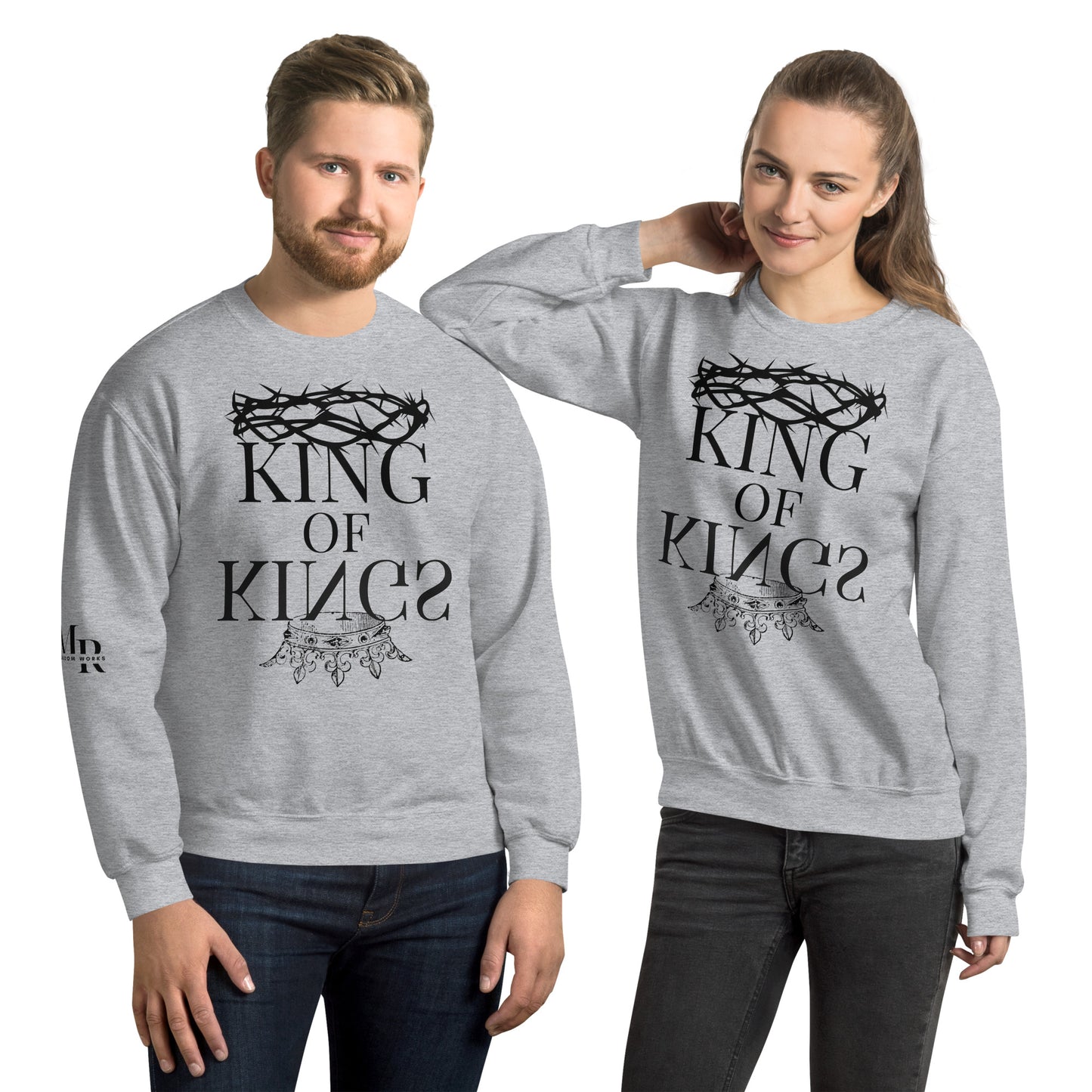 King of kings Unisex Sweatshirt W/Black Print