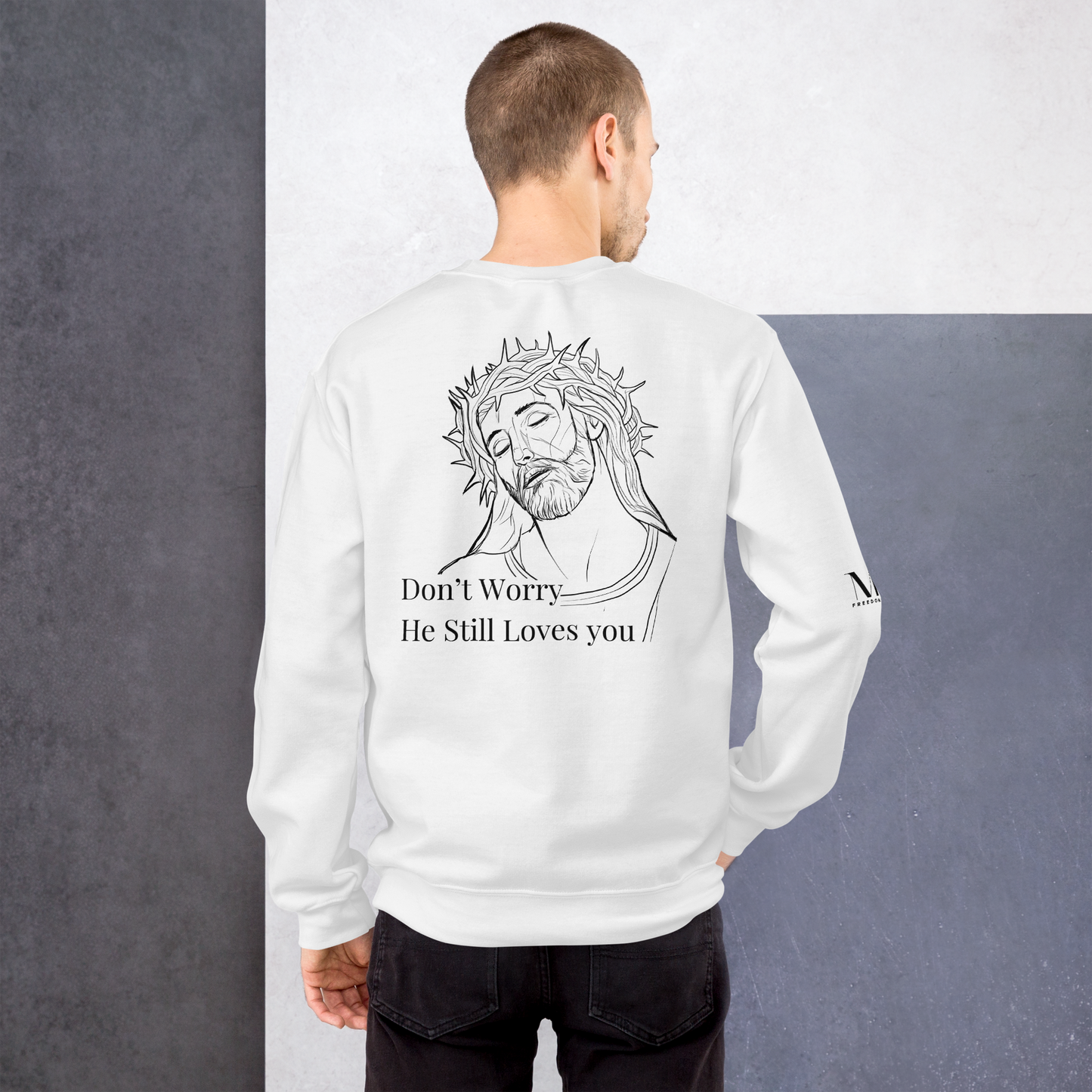 Romans 5:8 Unisex Sweatshirt W/Black Print