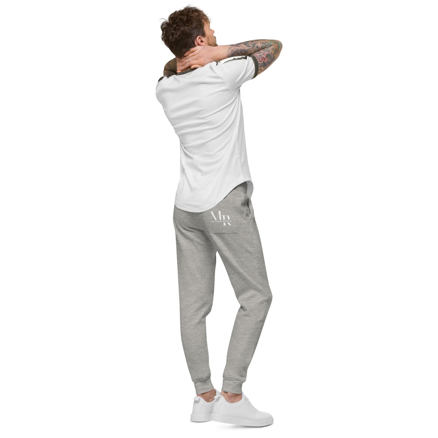 Romans 5:8 Unisex fleece sweatpants W/White Print