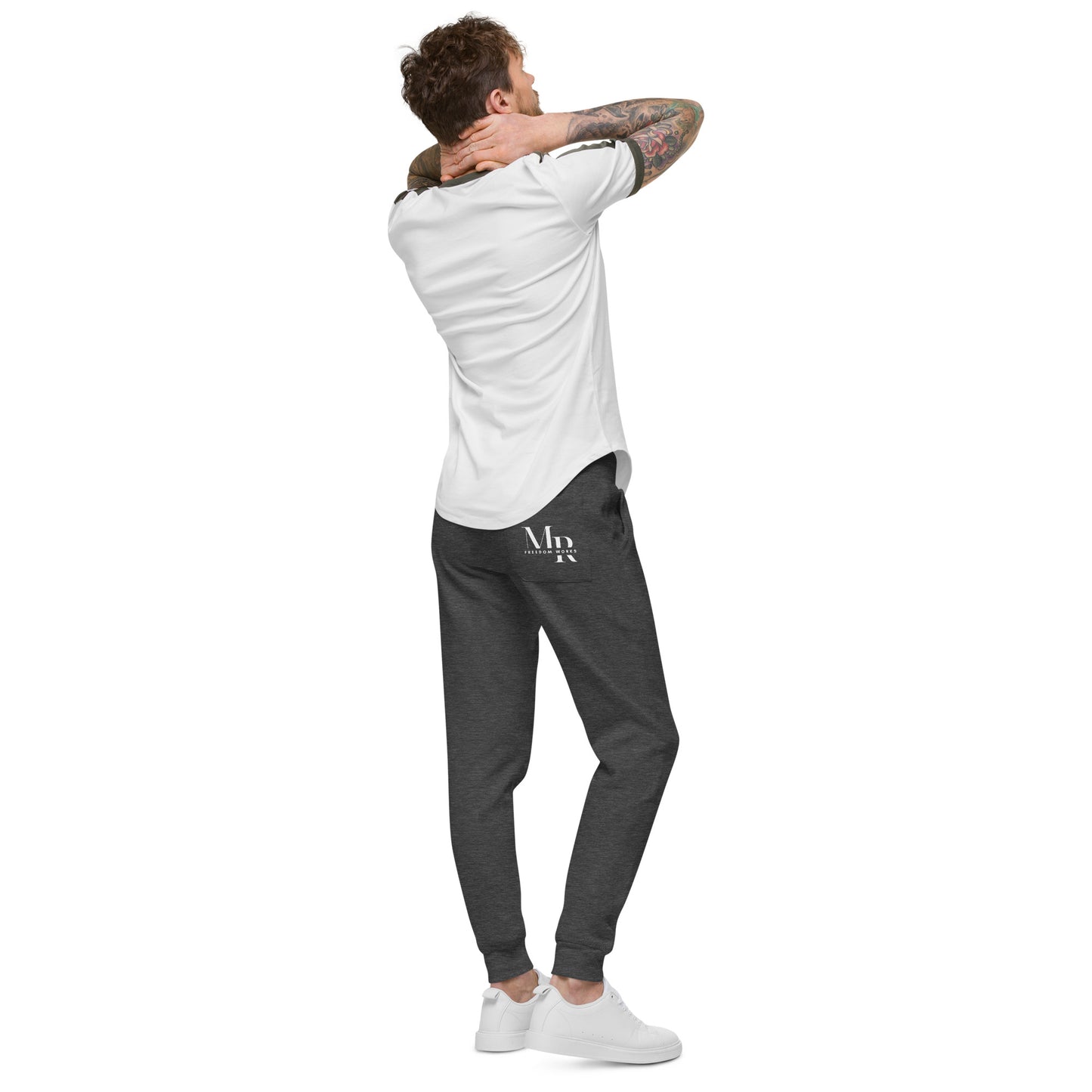 Romans 5:8 Unisex fleece sweatpants W/White Print
