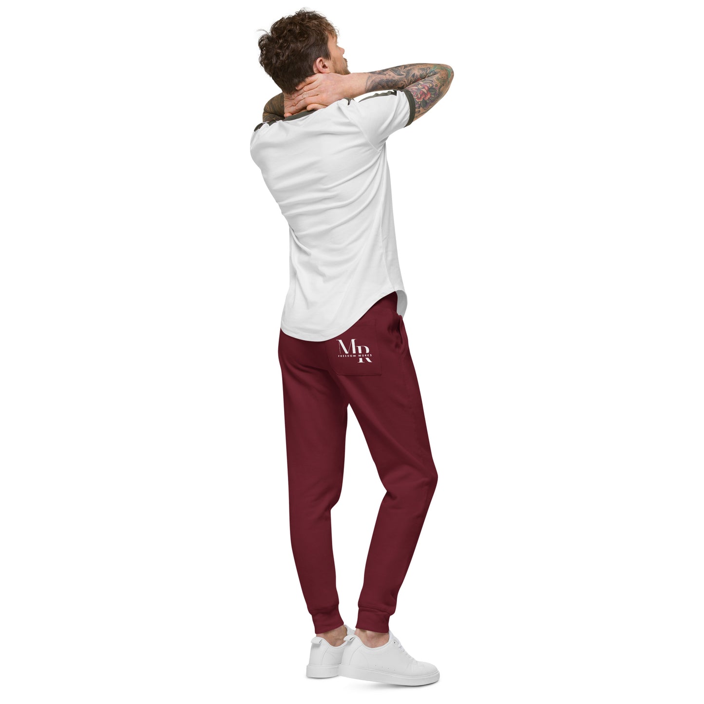 Romans 5:8 Unisex fleece sweatpants W/White Print