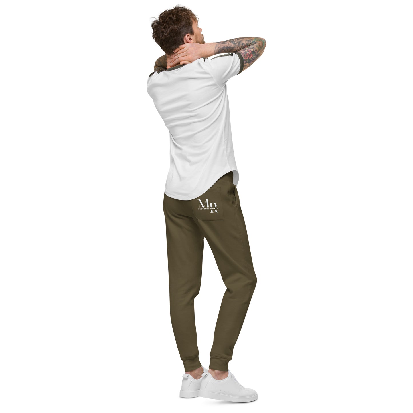 Romans 5:8 Unisex fleece sweatpants W/White Print
