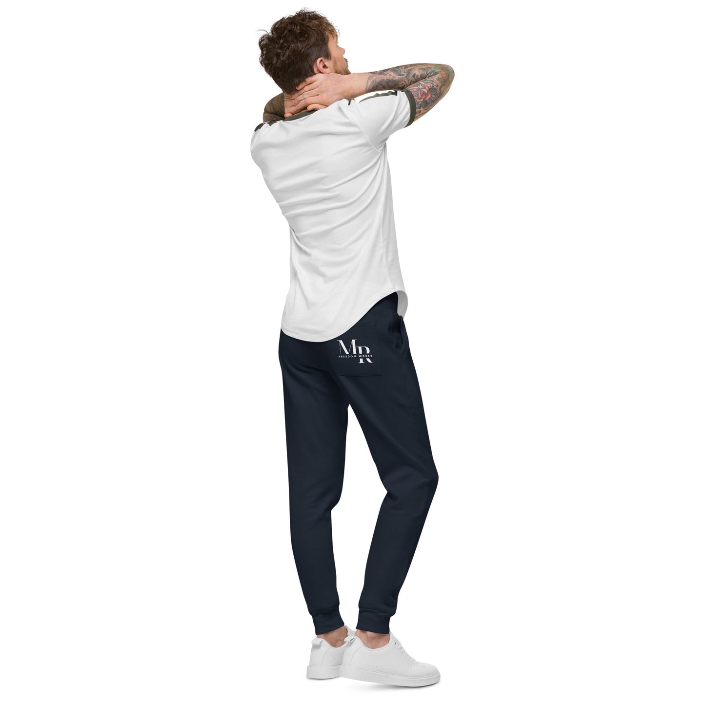 Romans 5:8 Unisex fleece sweatpants W/White Print