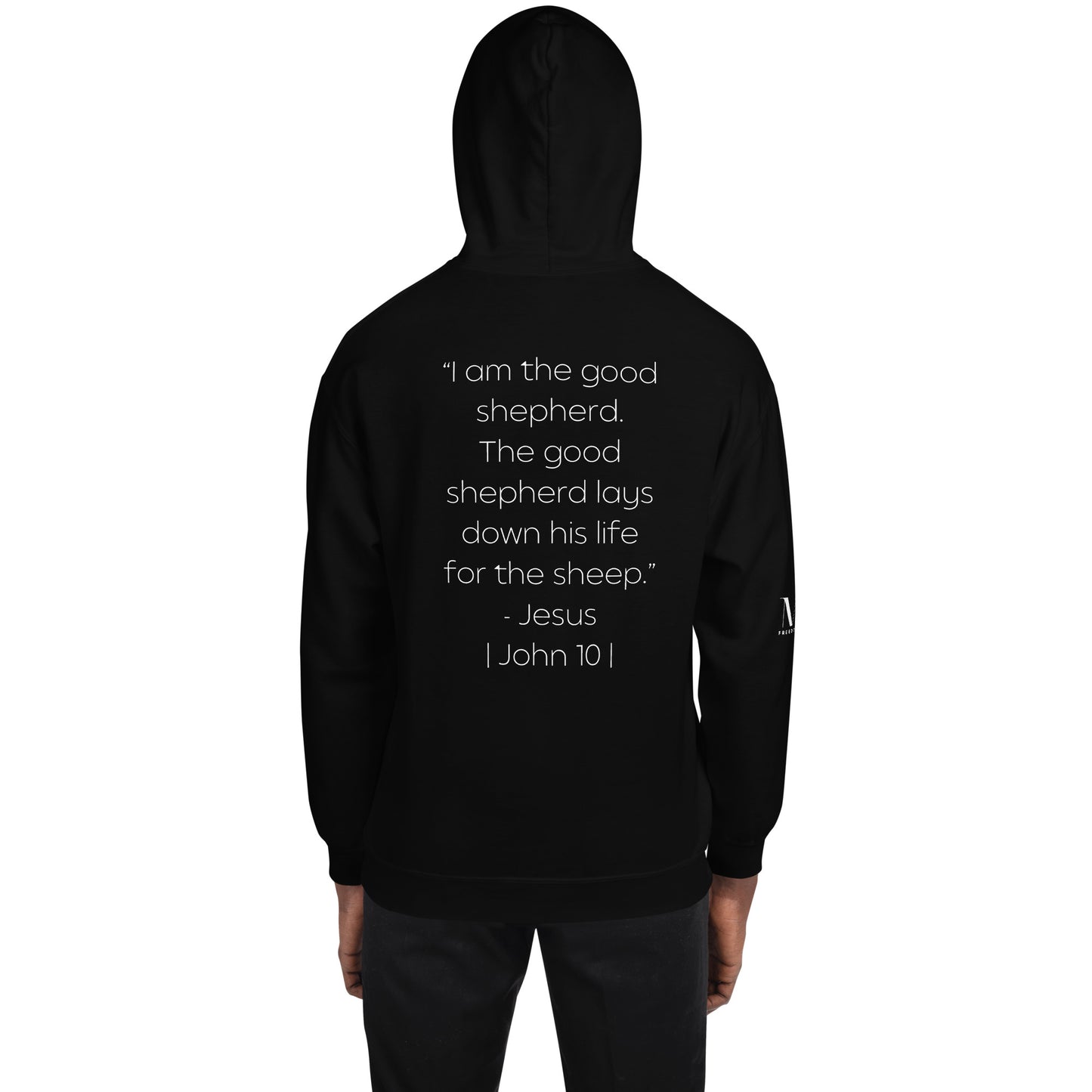 The Good Shepherd Unisex Hoodie W/White Print
