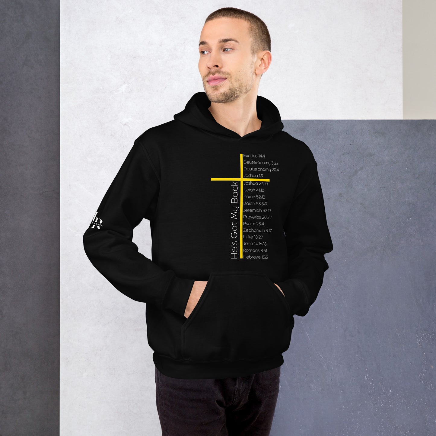 He's Got My Back Unisex Hoodie W/White Print