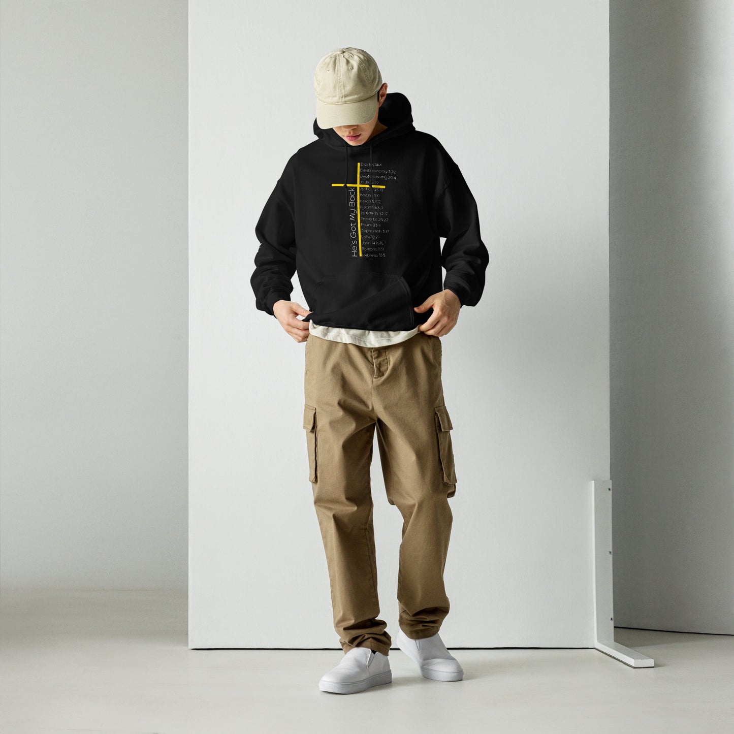 He's Got My Back Unisex Hoodie W/White Print