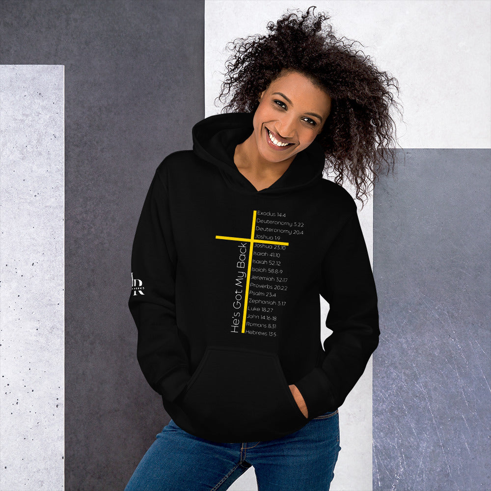 He's Got My Back Unisex Hoodie W/White Print