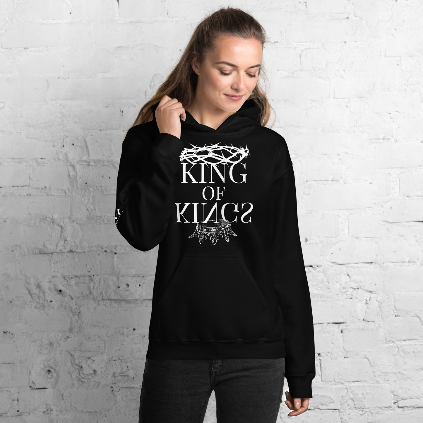 King Of kings Unisex Hoodie W/White Print