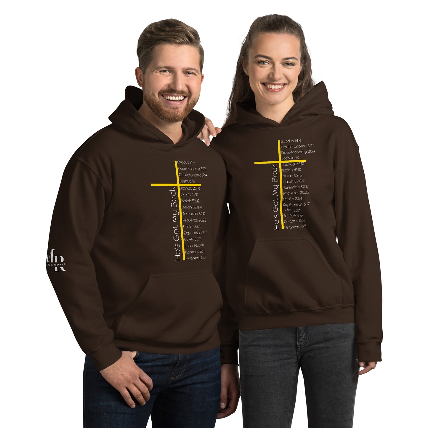 He's Got My Back Unisex Hoodie W/White Print