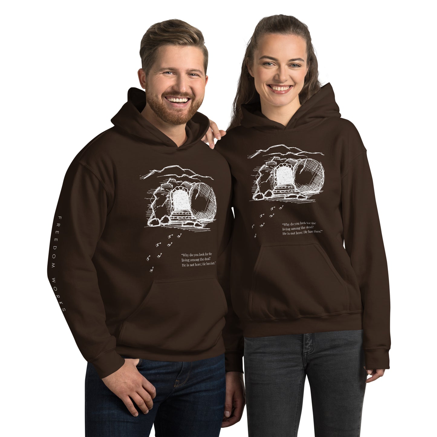 He Is Risen Unisex Hoodie W/White Print