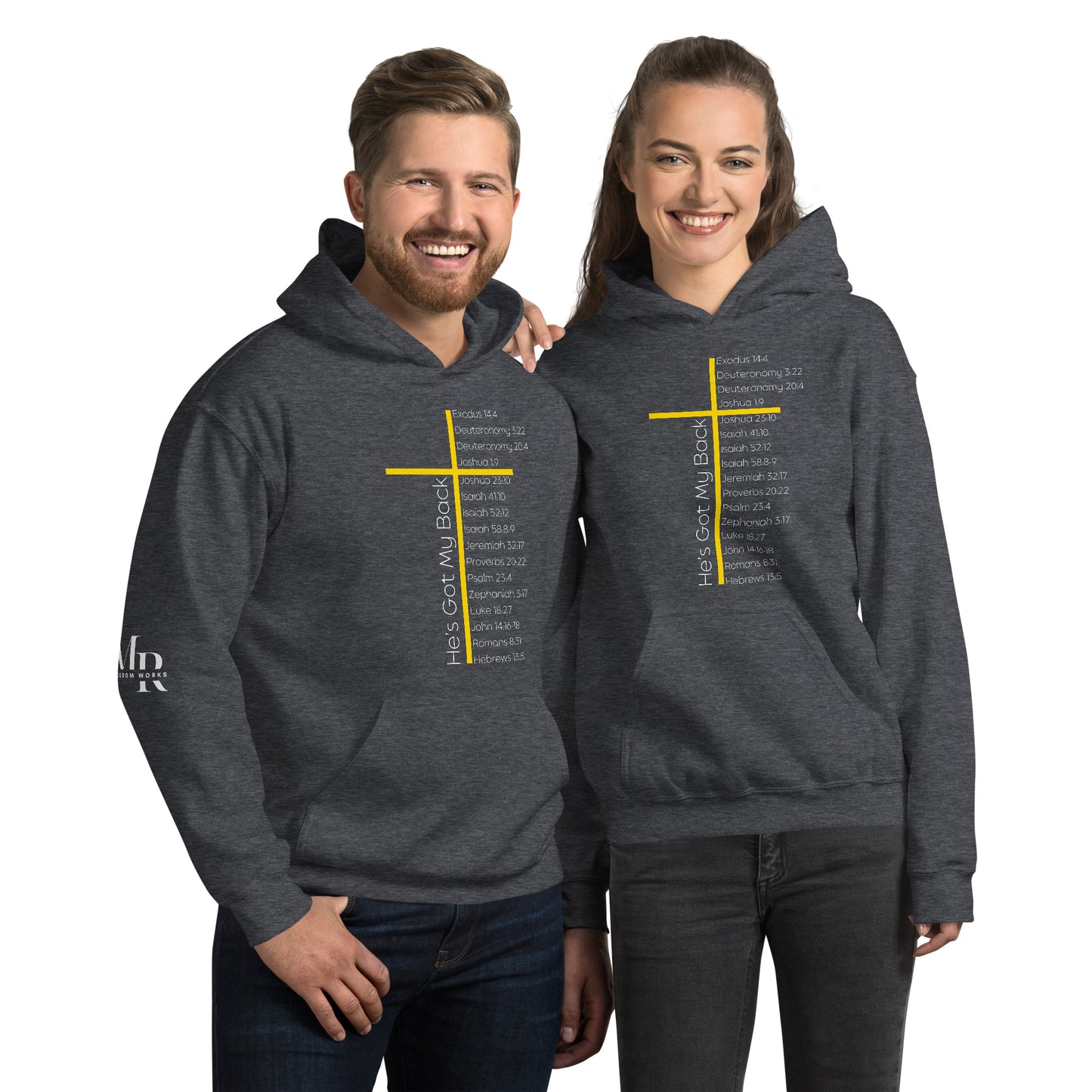He's Got My Back Unisex Hoodie W/White Print