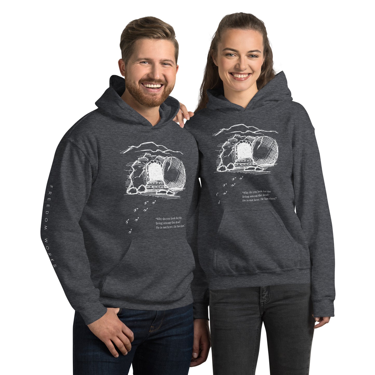 He Is Risen Unisex Hoodie W/White Print