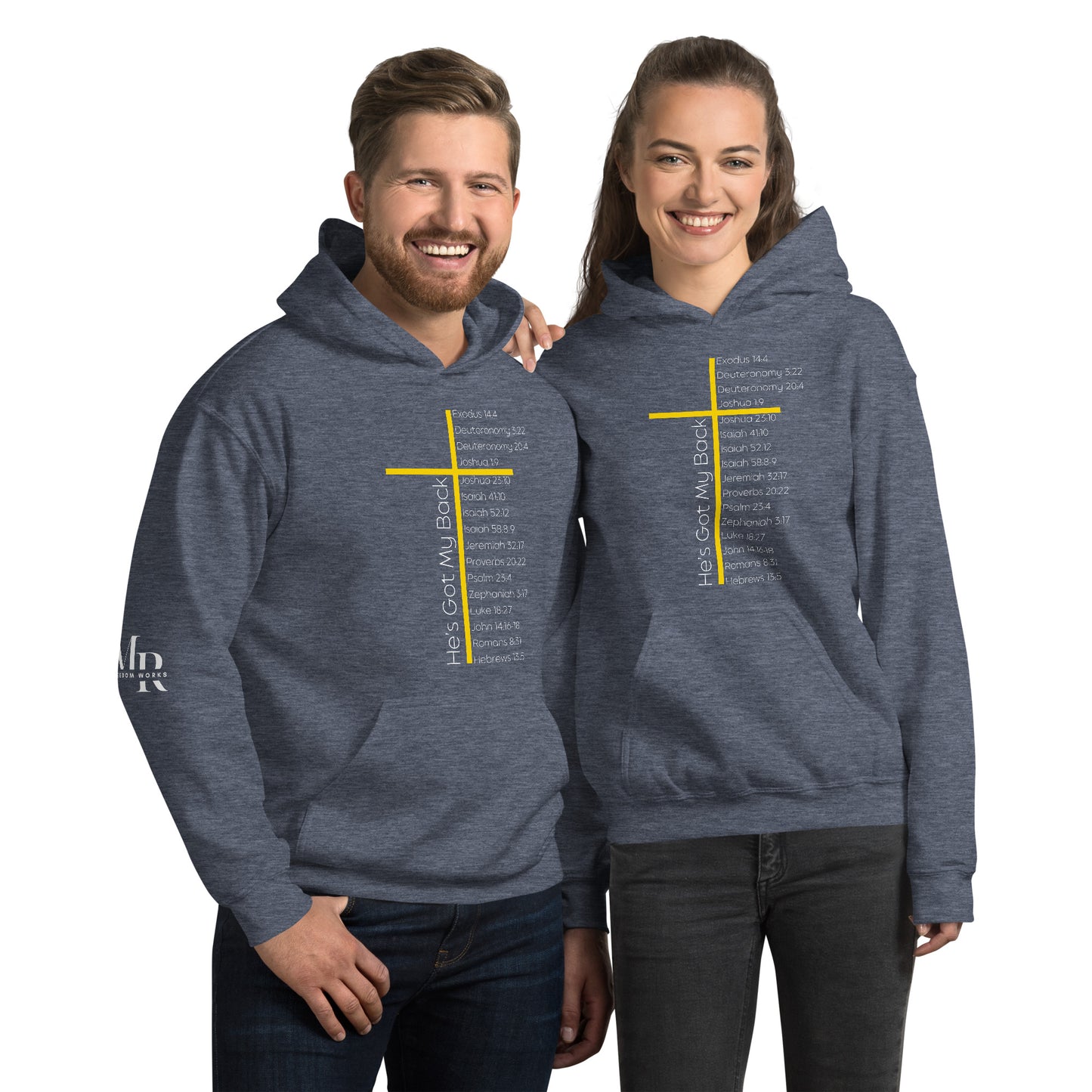He's Got My Back Unisex Hoodie W/White Print