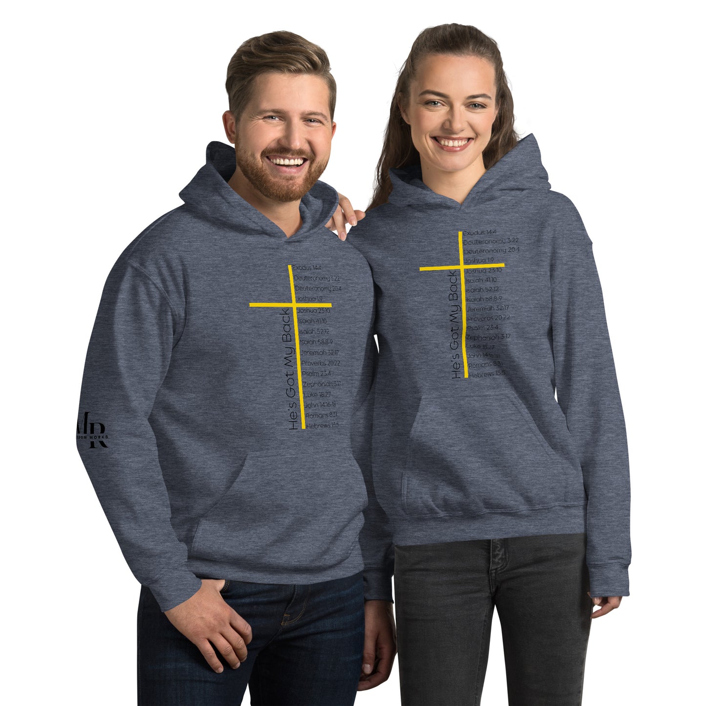 He's Got My Back Unisex Hoodie W/Black Print