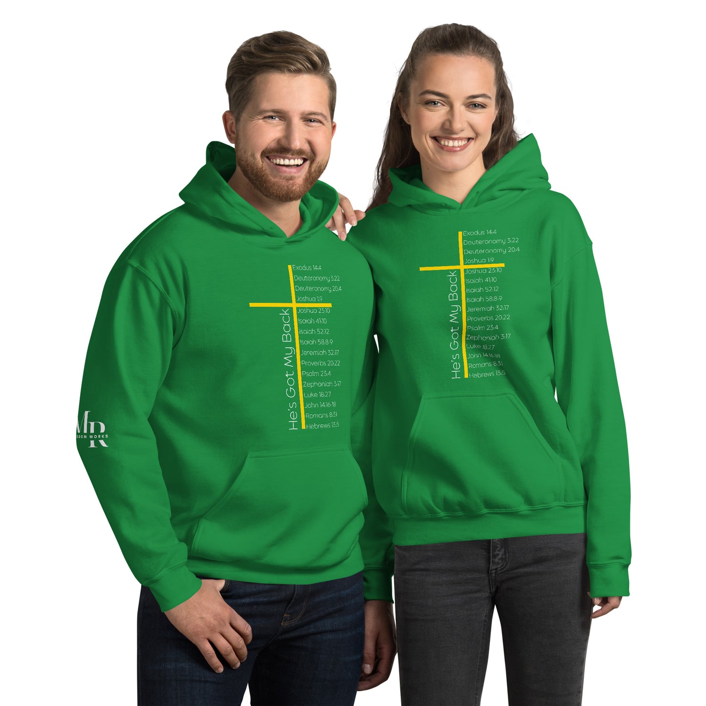 He's Got My Back Unisex Hoodie W/White Print