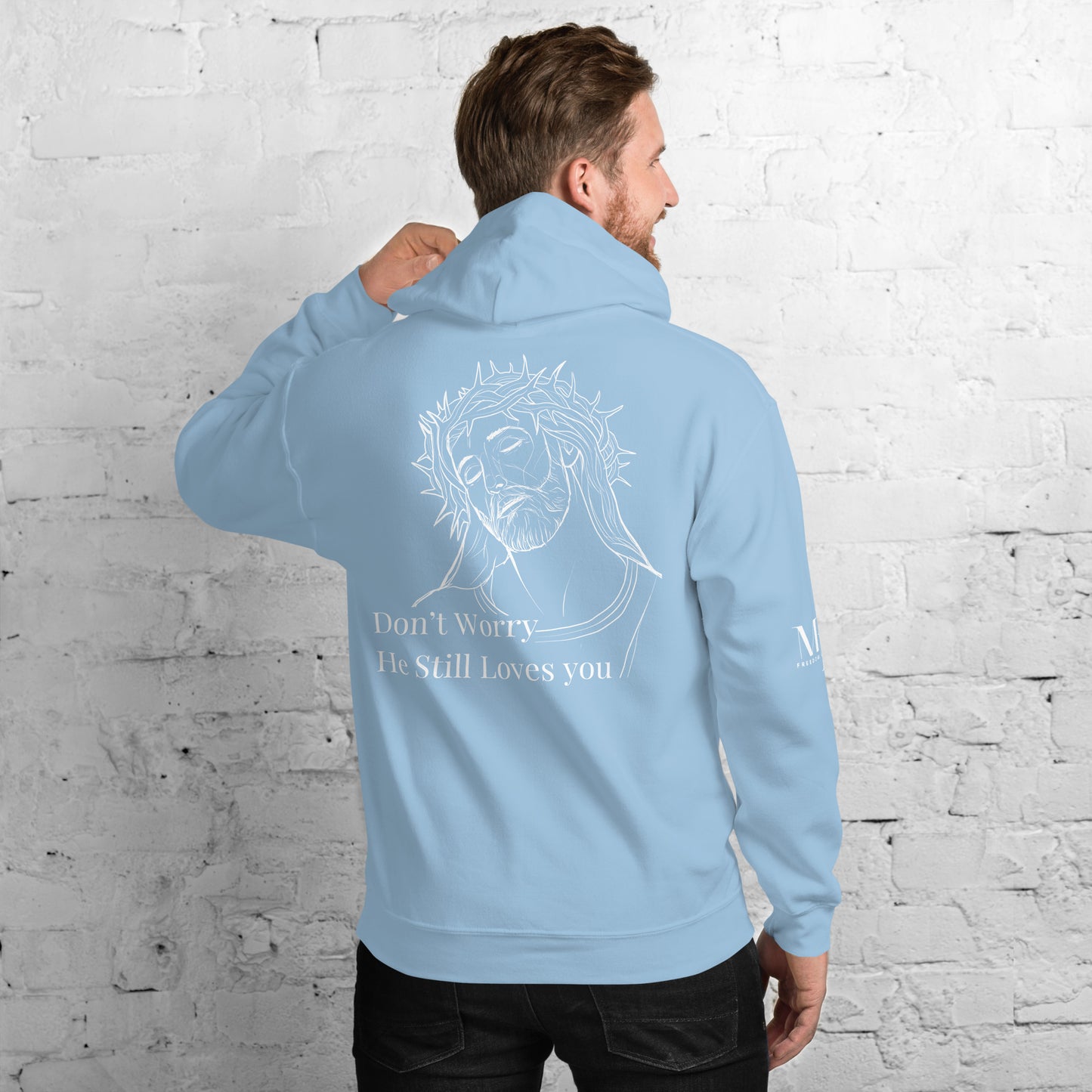 Romans 5:8 (He Still Loves You) Unisex Hoodie W/ White Print