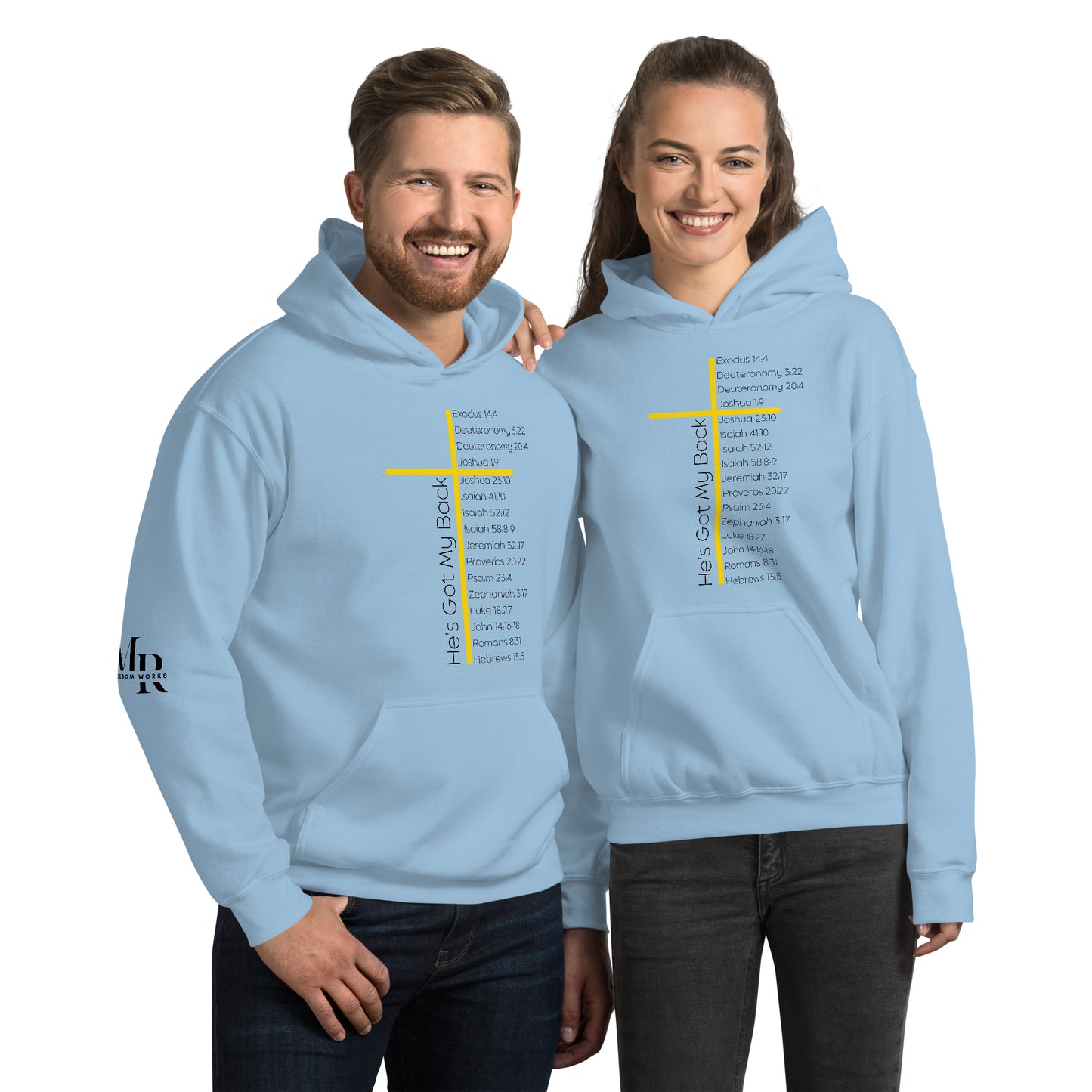 He's Got My Back Unisex Hoodie W/Black Print