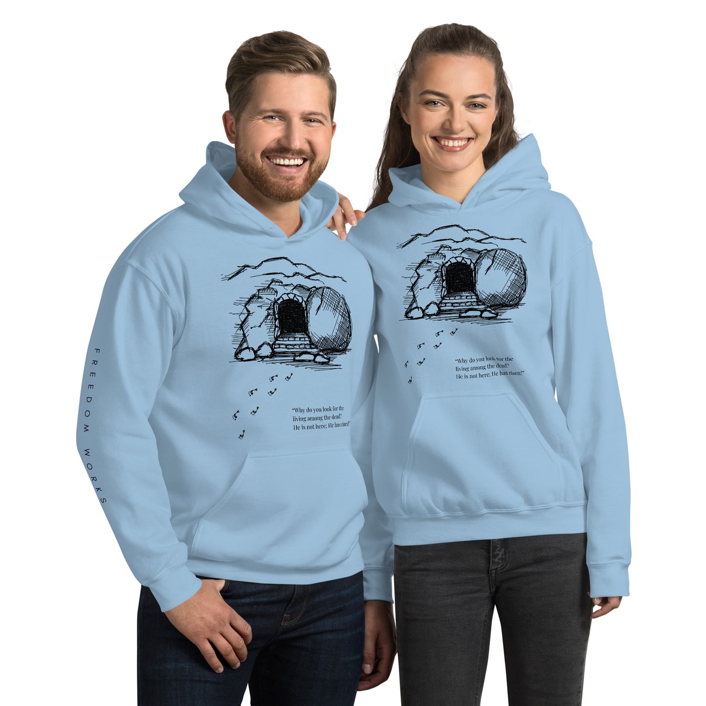 He Is Risen Unisex Hoodie W/Black Print