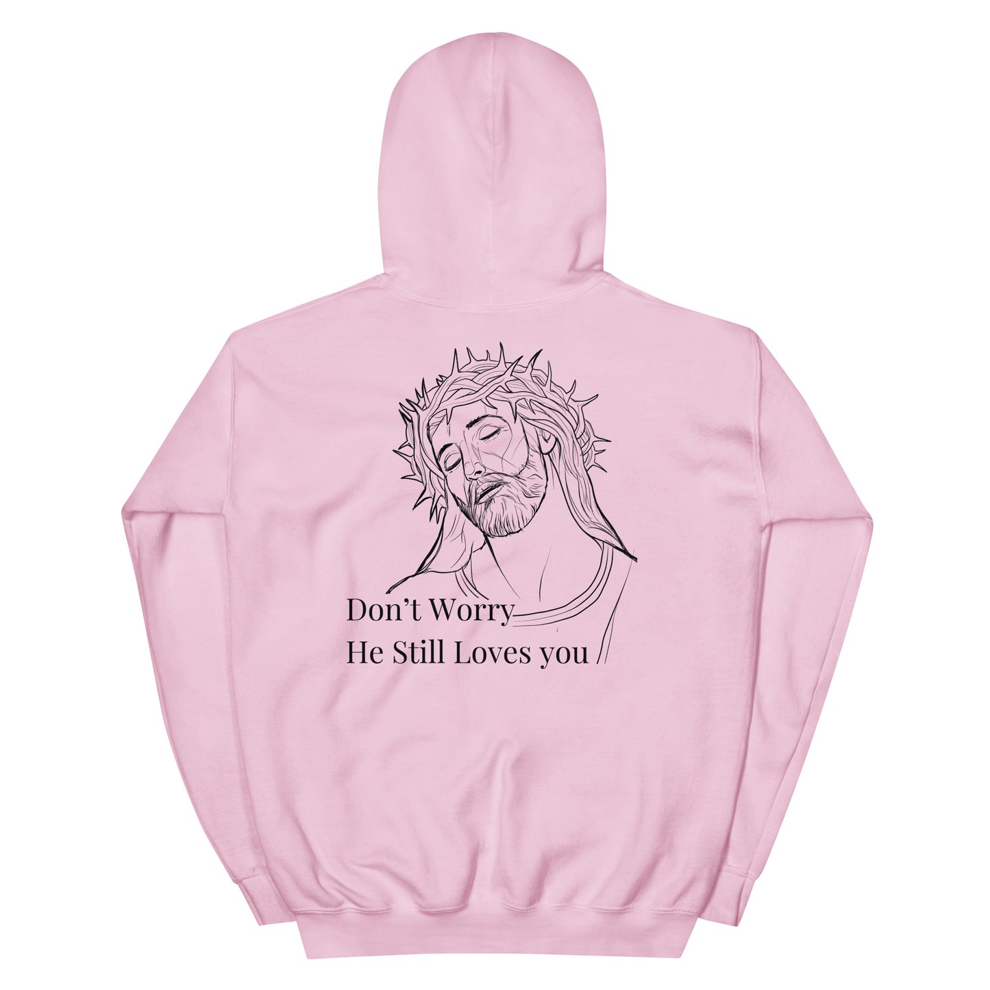 Romans 5:8 (He Still Loves You) Unisex Hoodie W/Black Print
