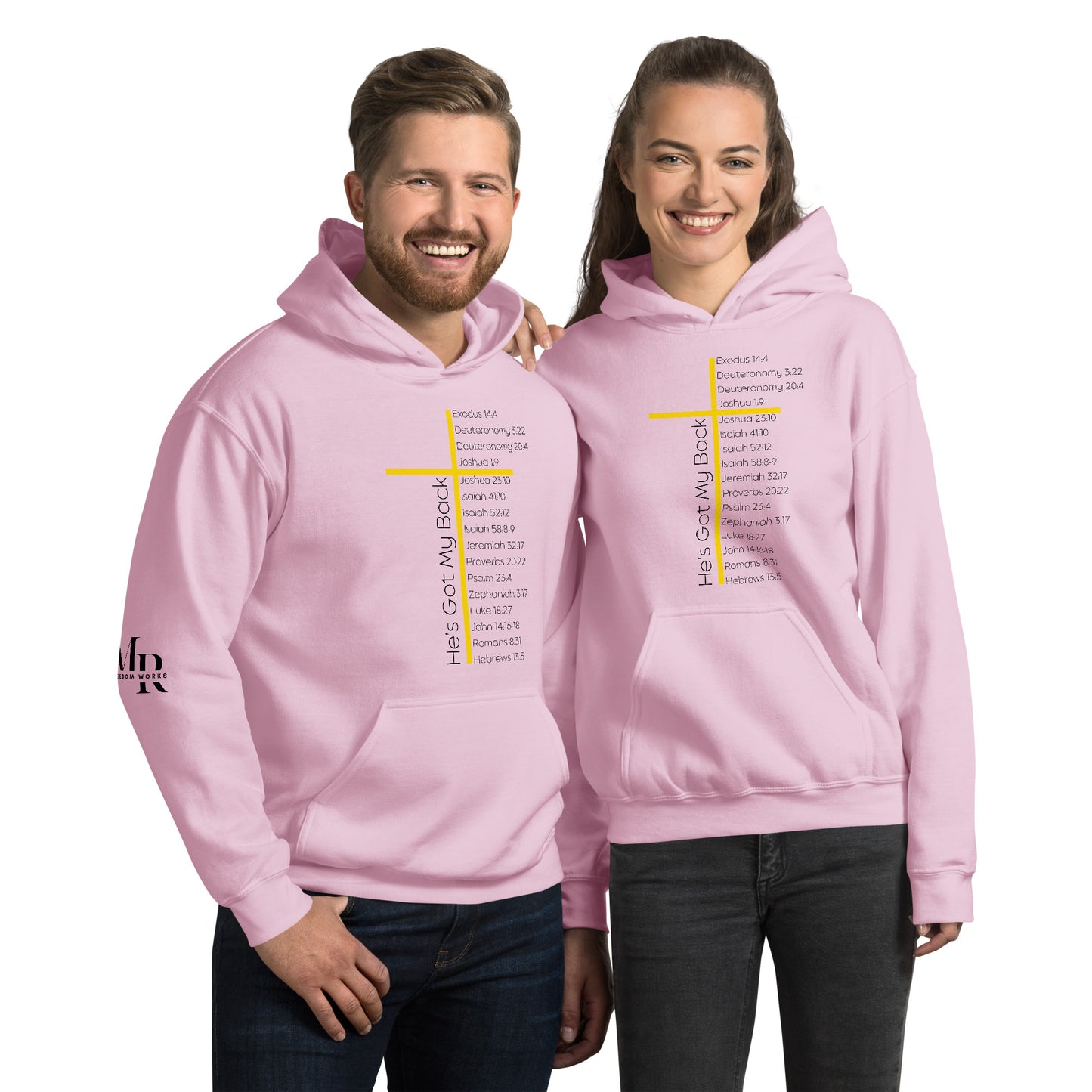 He's Got My Back Unisex Hoodie W/Black Print