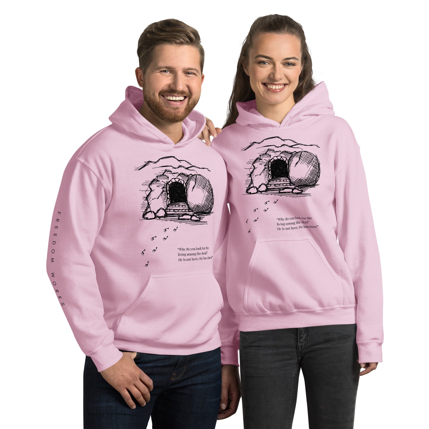 He Is Risen Unisex Hoodie W/Black Print