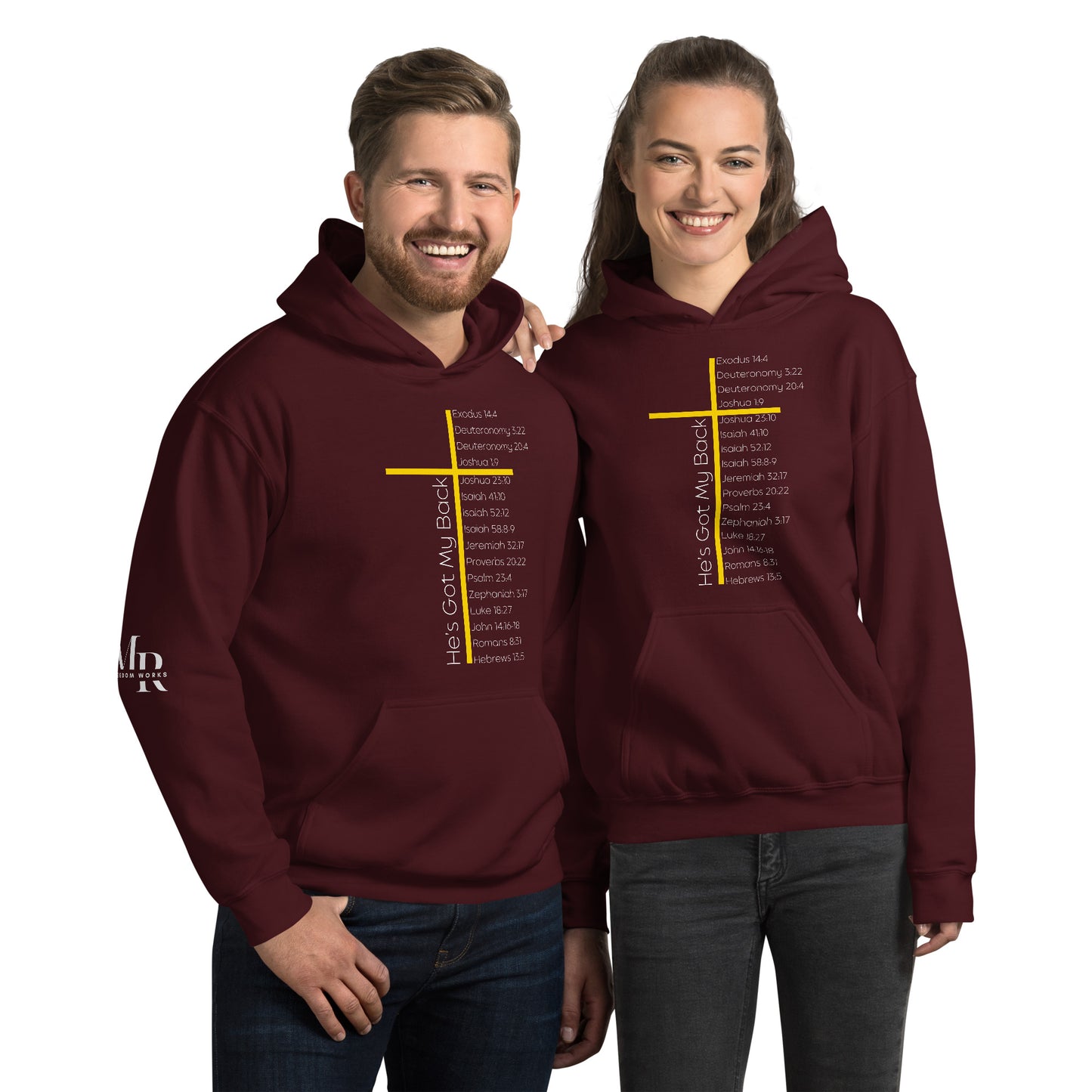 He's Got My Back Unisex Hoodie W/White Print