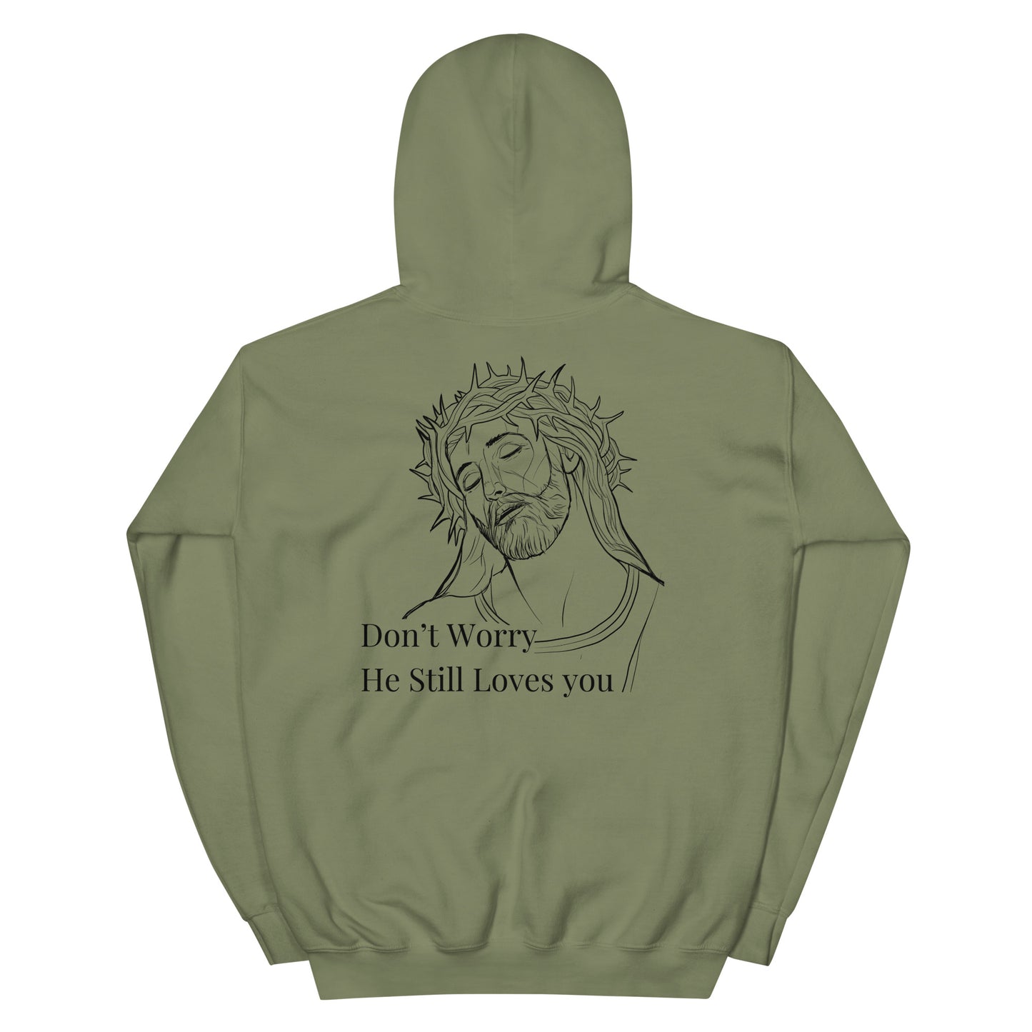 Romans 5:8 (He Still Loves You) Unisex Hoodie W/Black Print