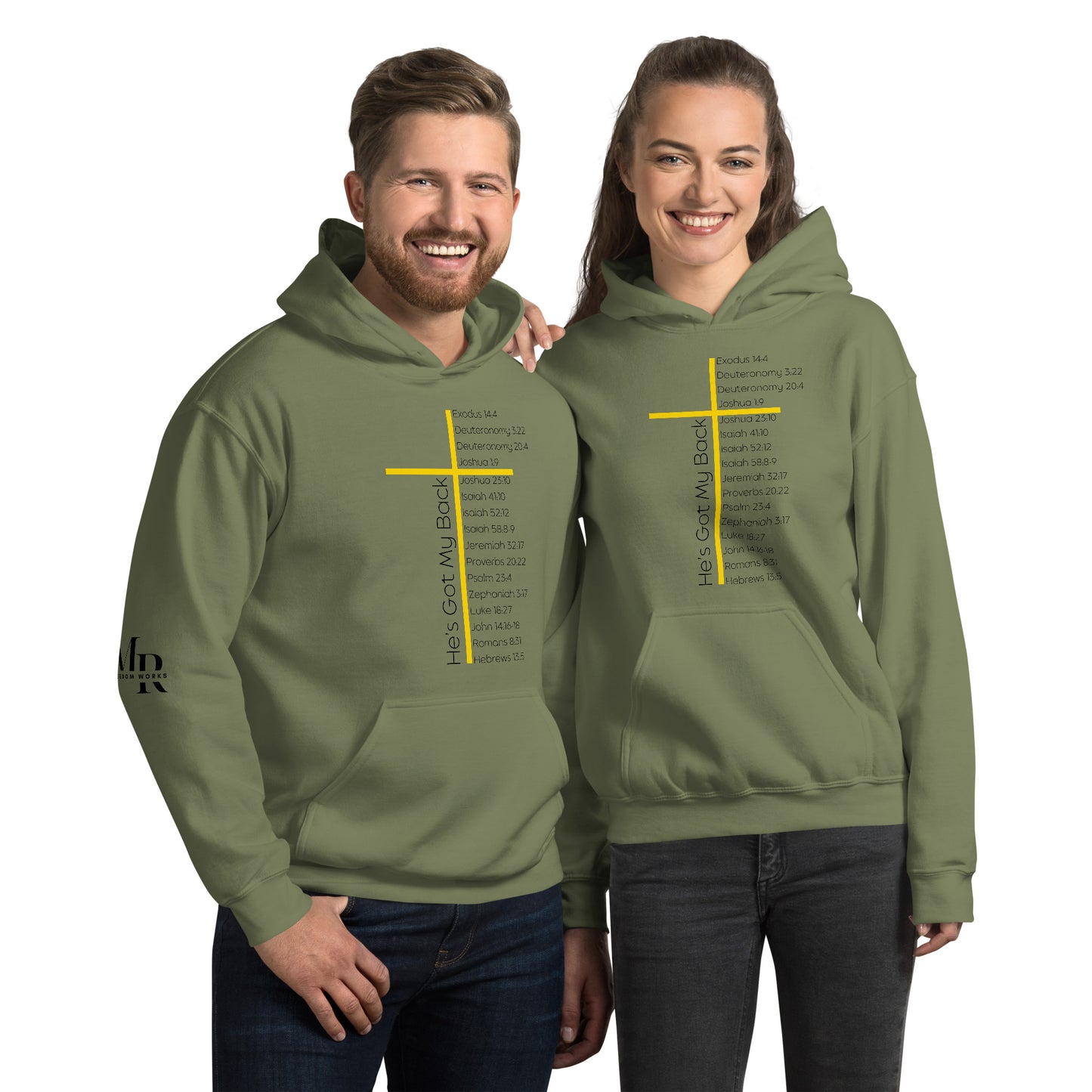 He's Got My Back Unisex Hoodie W/Black Print