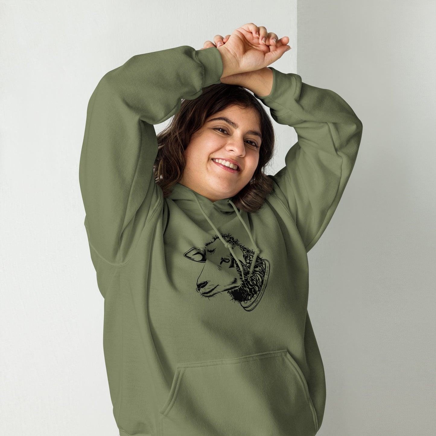 The Good Shepherd Unisex Hoodie W/Black Print