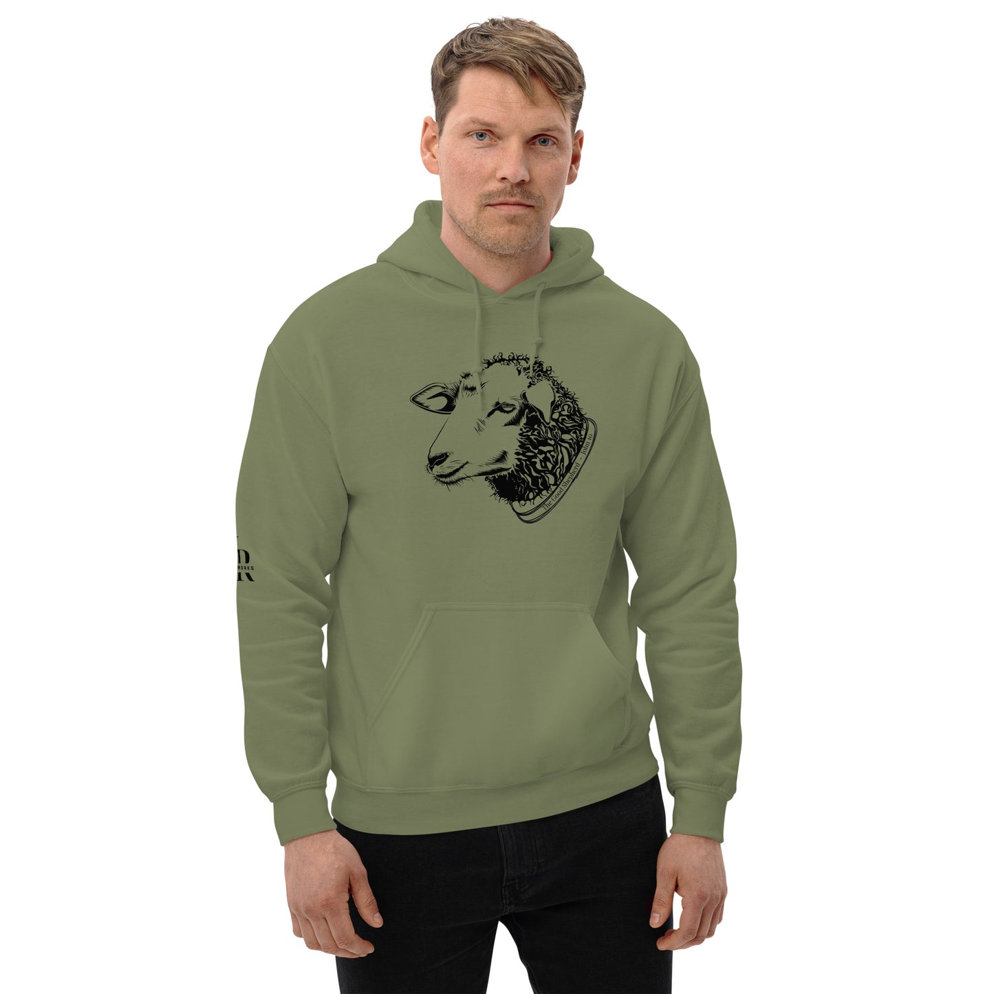 The Good Shepherd Unisex Hoodie W/Black Print