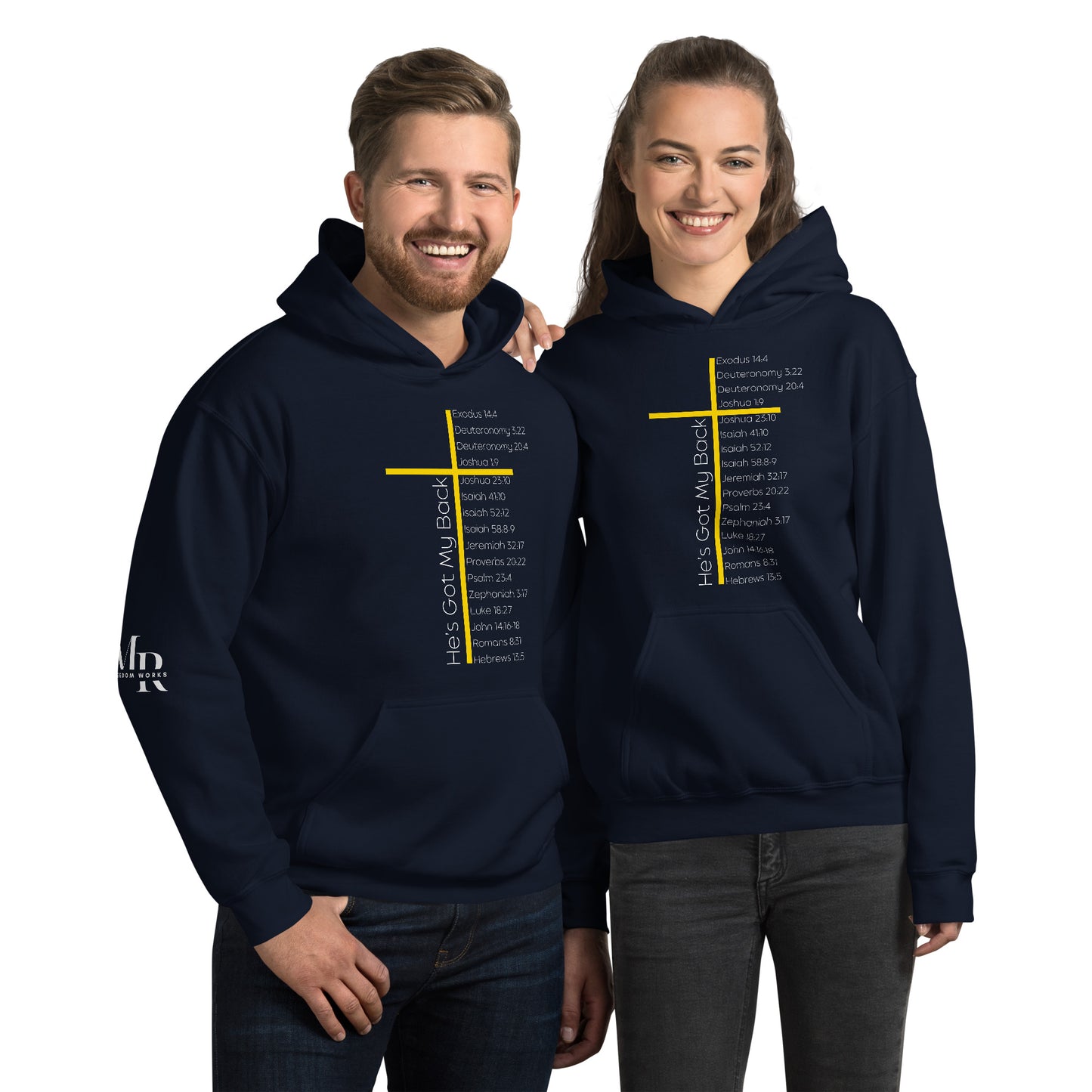 He's Got My Back Unisex Hoodie W/White Print