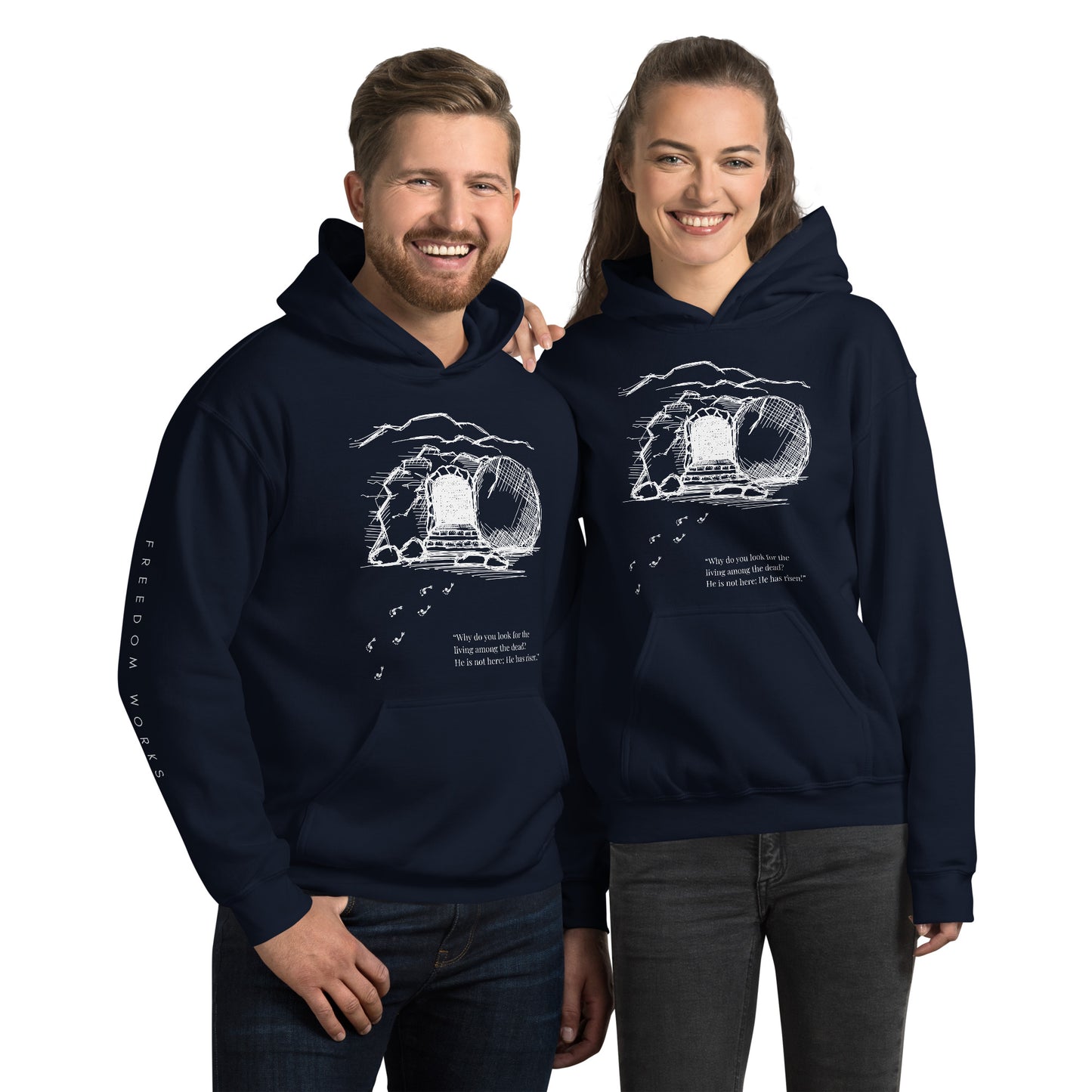 He Is Risen Unisex Hoodie W/White Print