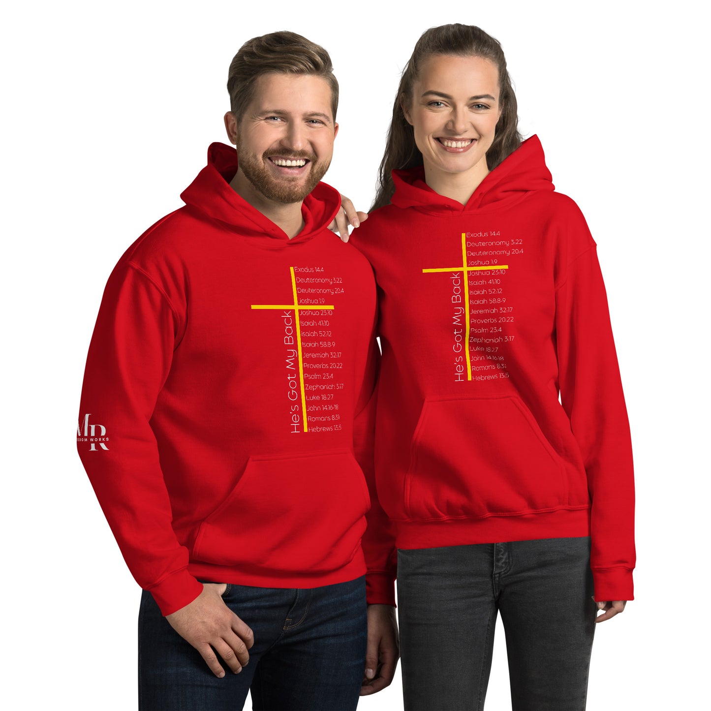 He's Got My Back Unisex Hoodie W/White Print