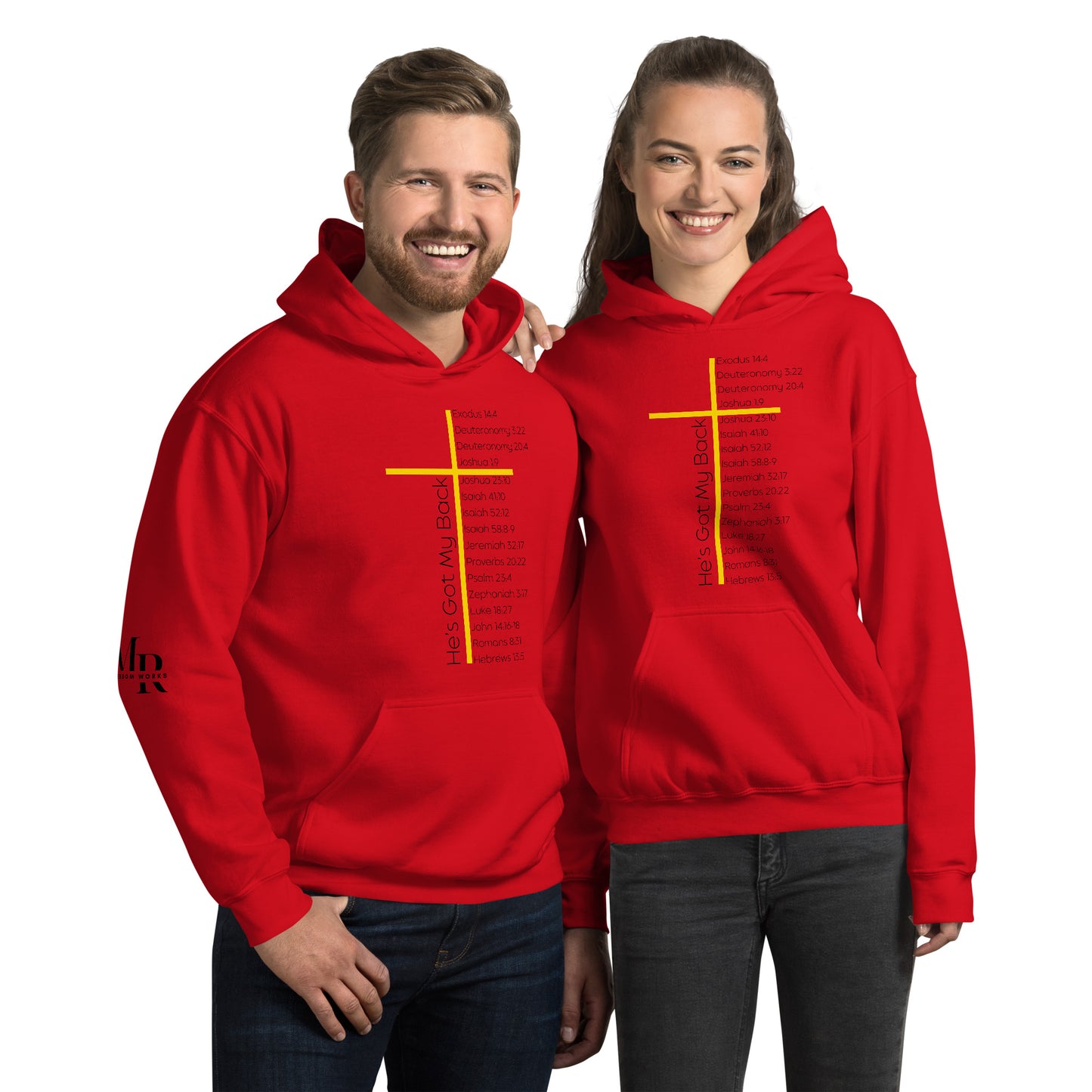 He's Got My Back Unisex Hoodie W/Black Print