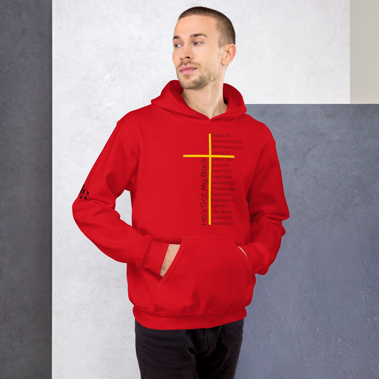 He's Got My Back Unisex Hoodie W/Black Print