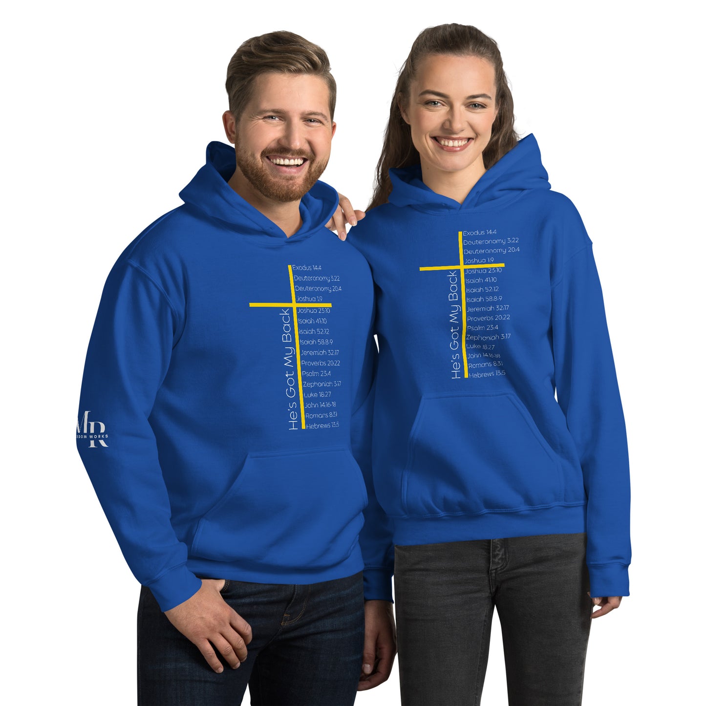 He's Got My Back Unisex Hoodie W/White Print